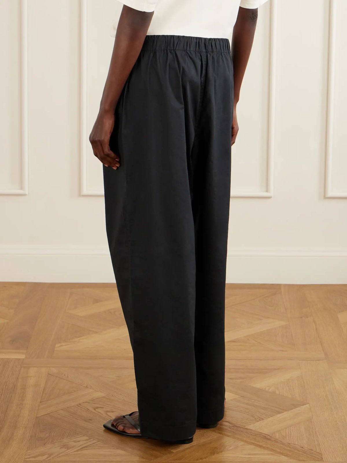 Cotton-blend Straight-leg Pants