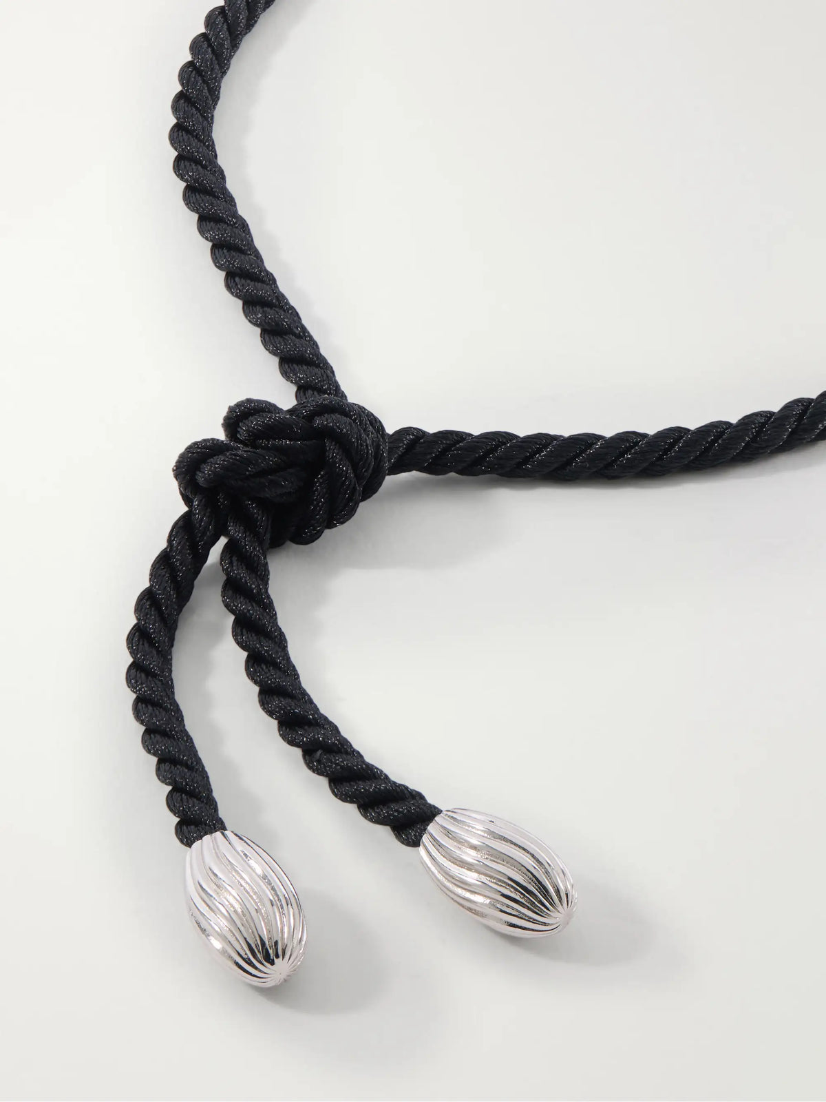 Iris Rhodium-plated, Shell, Resin And Cord Necklace