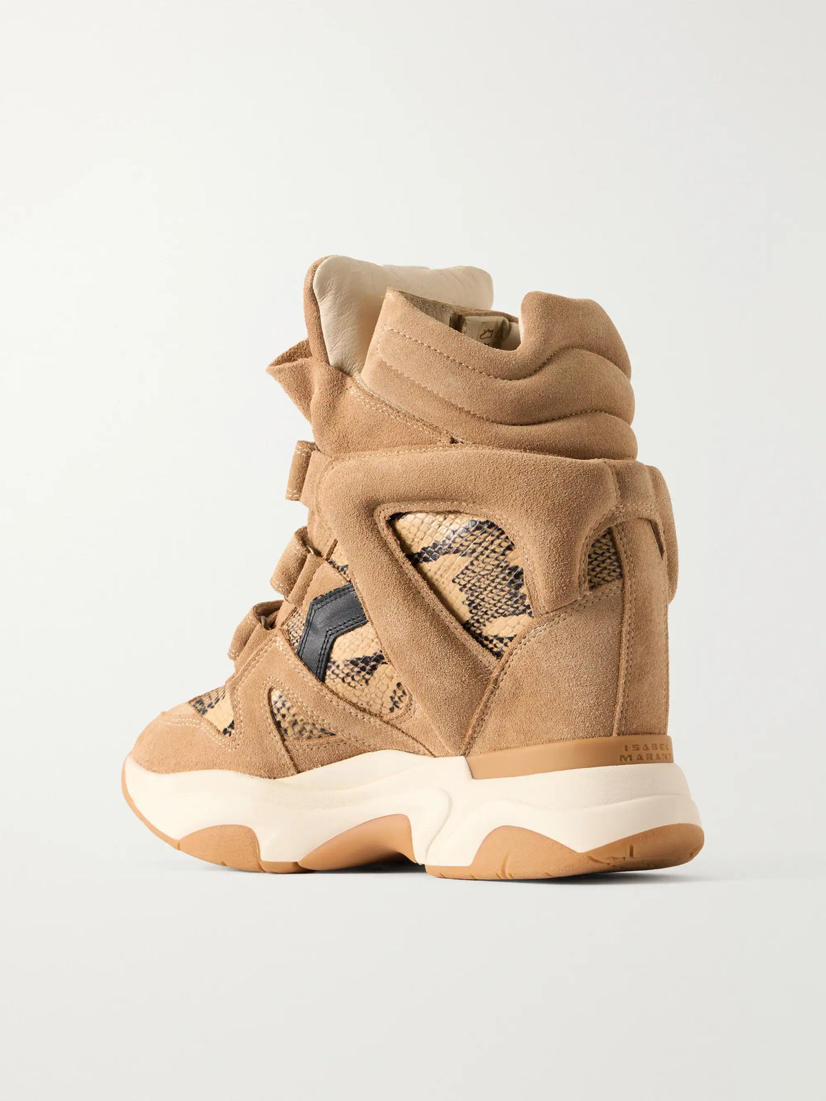 ISABEL MARANT Balskee Snake-effect Leather And Suede High-top Wedge Sneakers