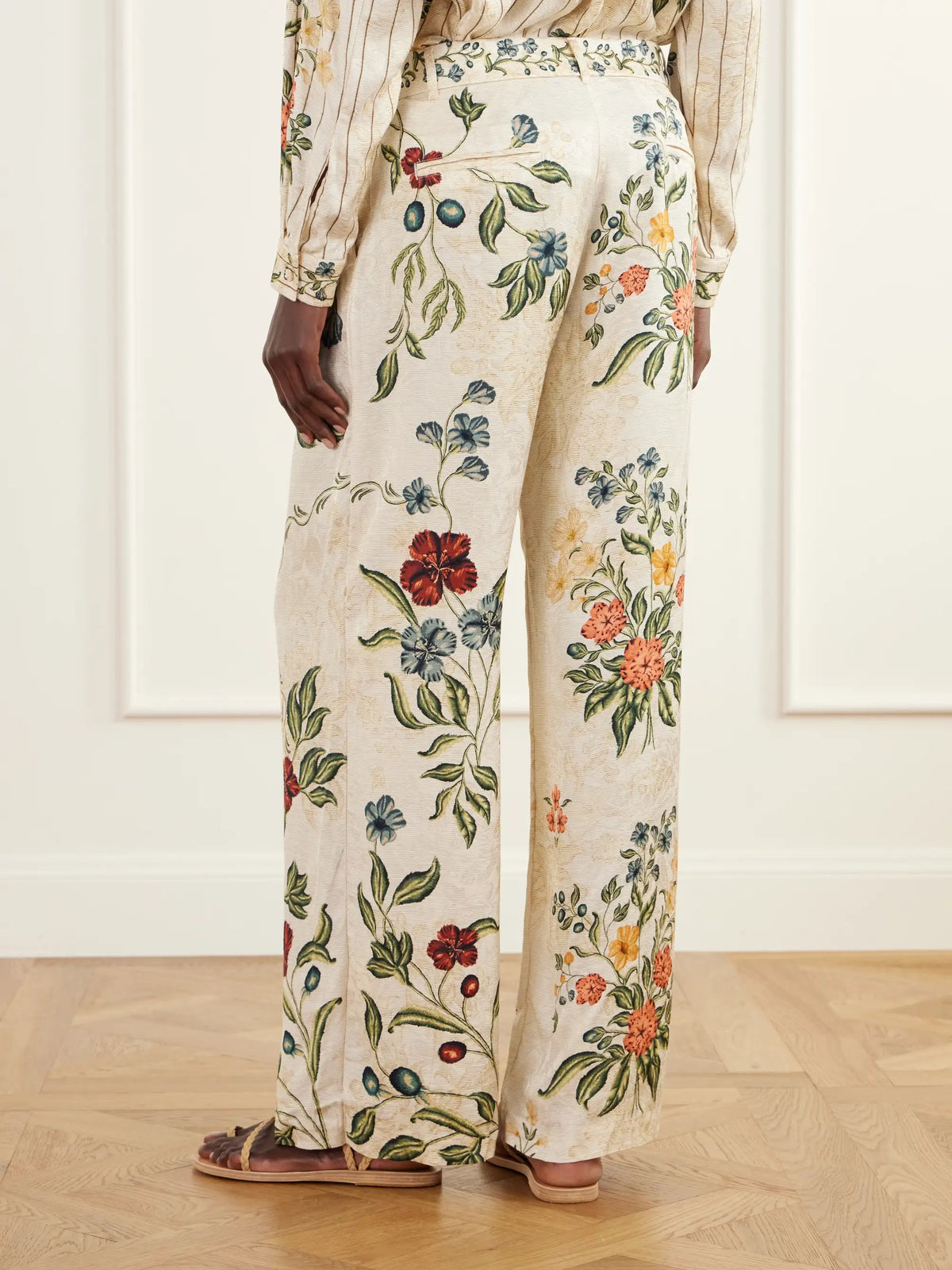 Agua by Agua Bendita Virtud Isolda Floral-jacquard Straight-leg Pants