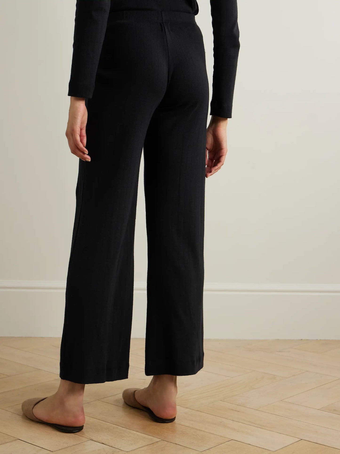 Boxer Pointelle-knit Cotton Wide-leg Pants
