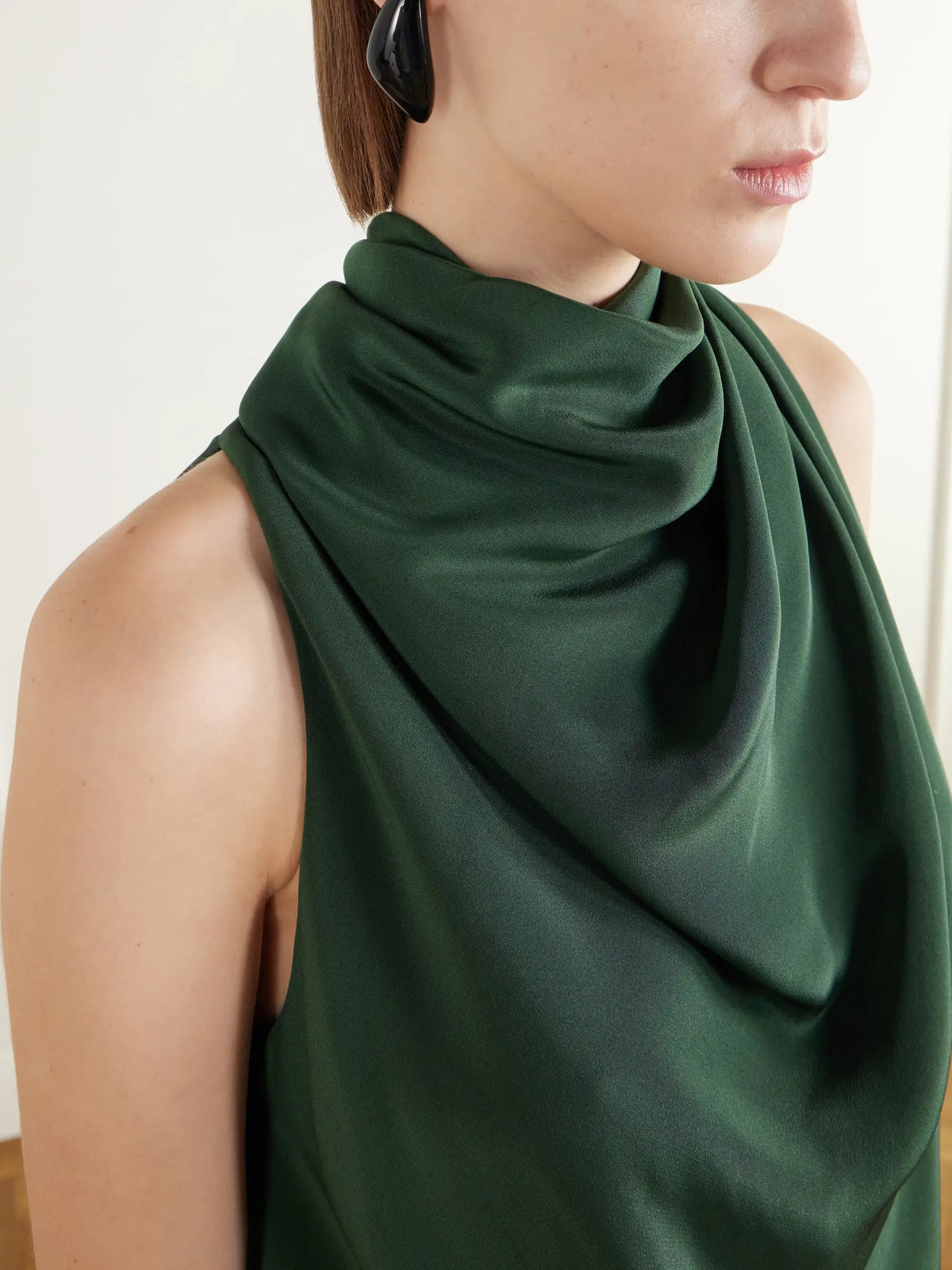 Altuzarra Sleary Gathered Draped Silk-satin Top