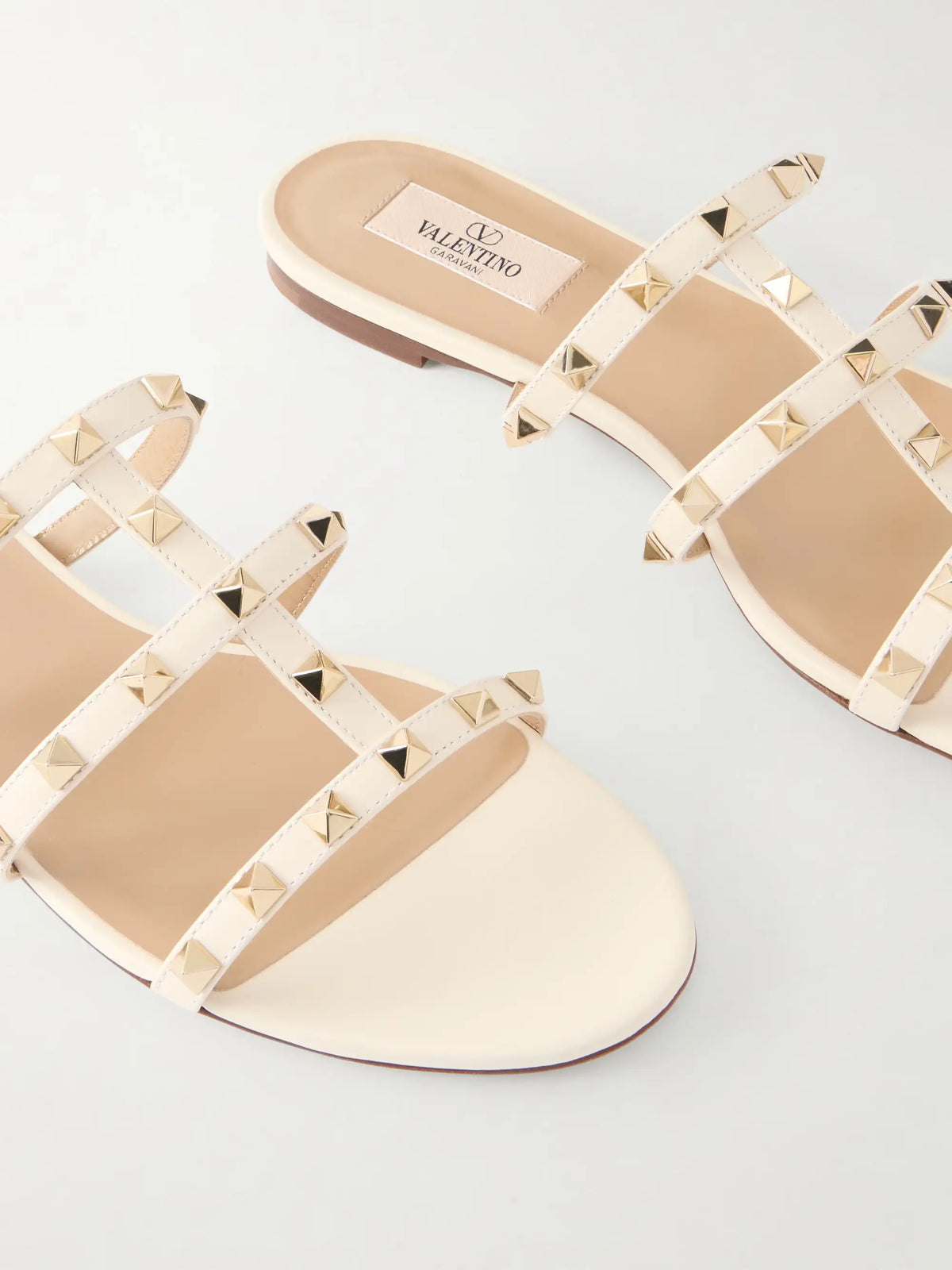 Rockstud Embellished Leather Sandals