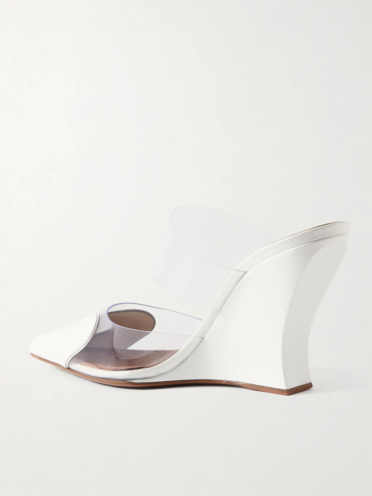 Le Caur Patent-leather And Pvc Wedge Mules
