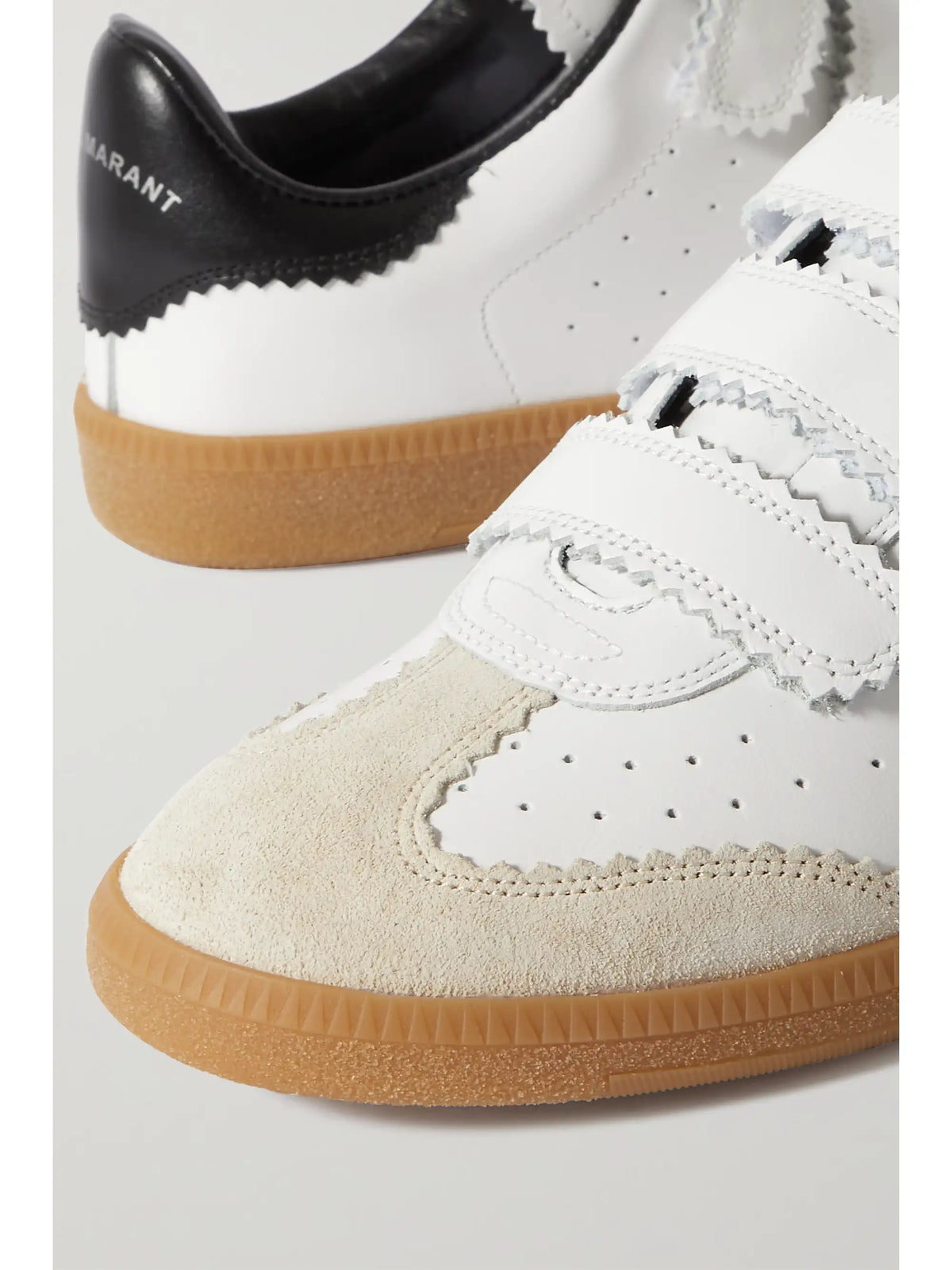 Beth Suede-trimmed Leather Sneakers