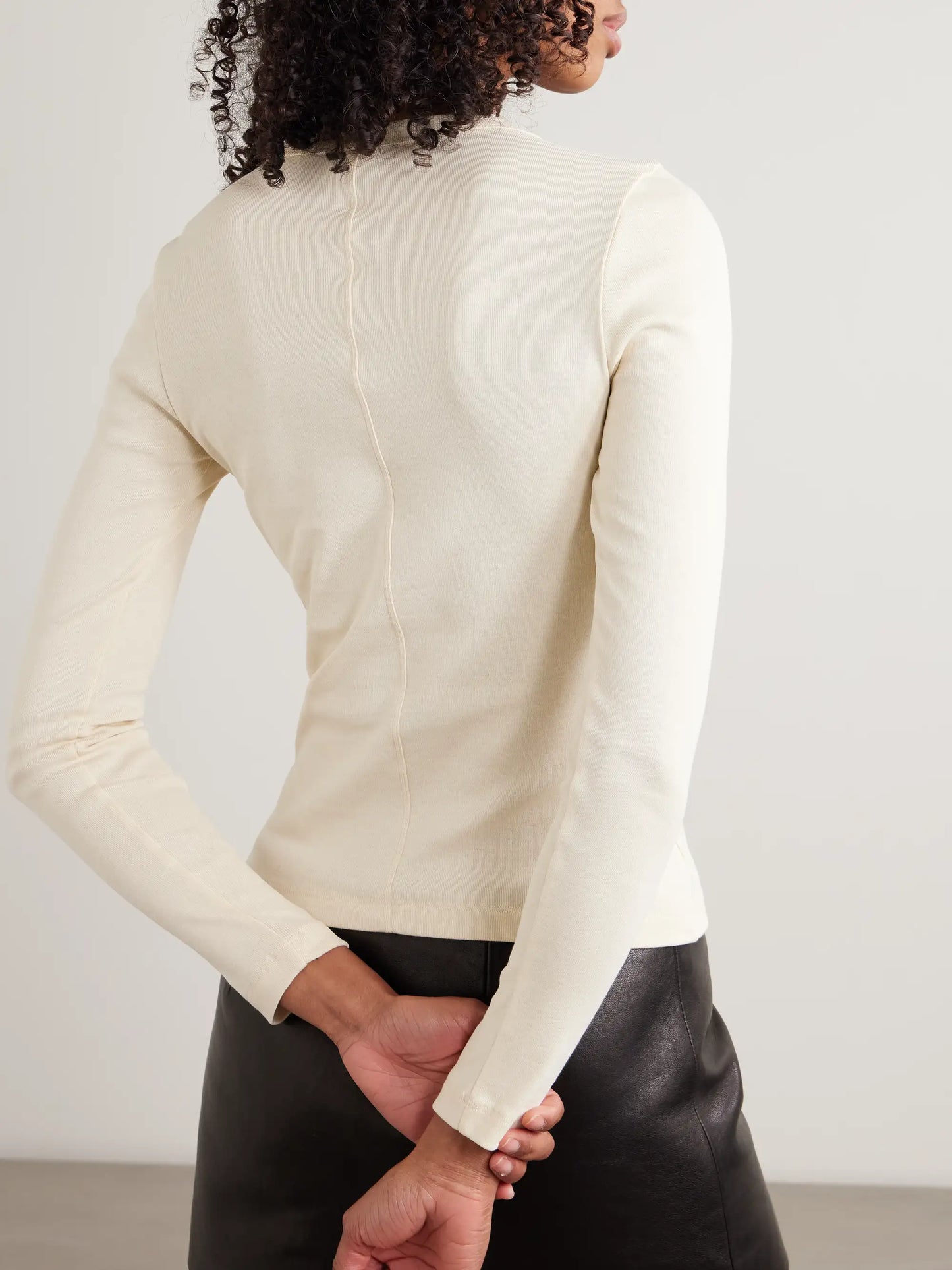 Jess Ribbed Organic Cotton-jersey Henley Top