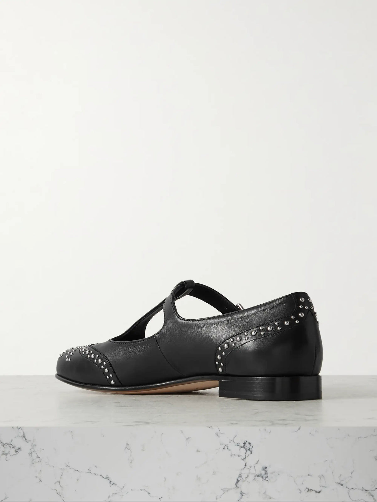 Opal Studded Leather Mary Jane Brogues
