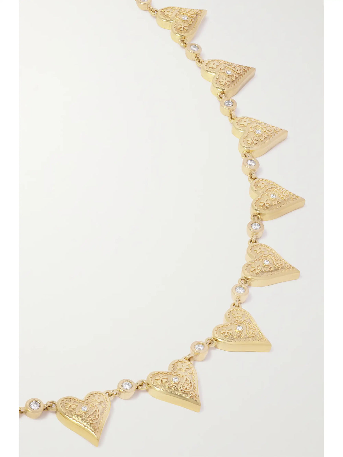 Southwestern Heart 14-karat Gold Diamond Choker