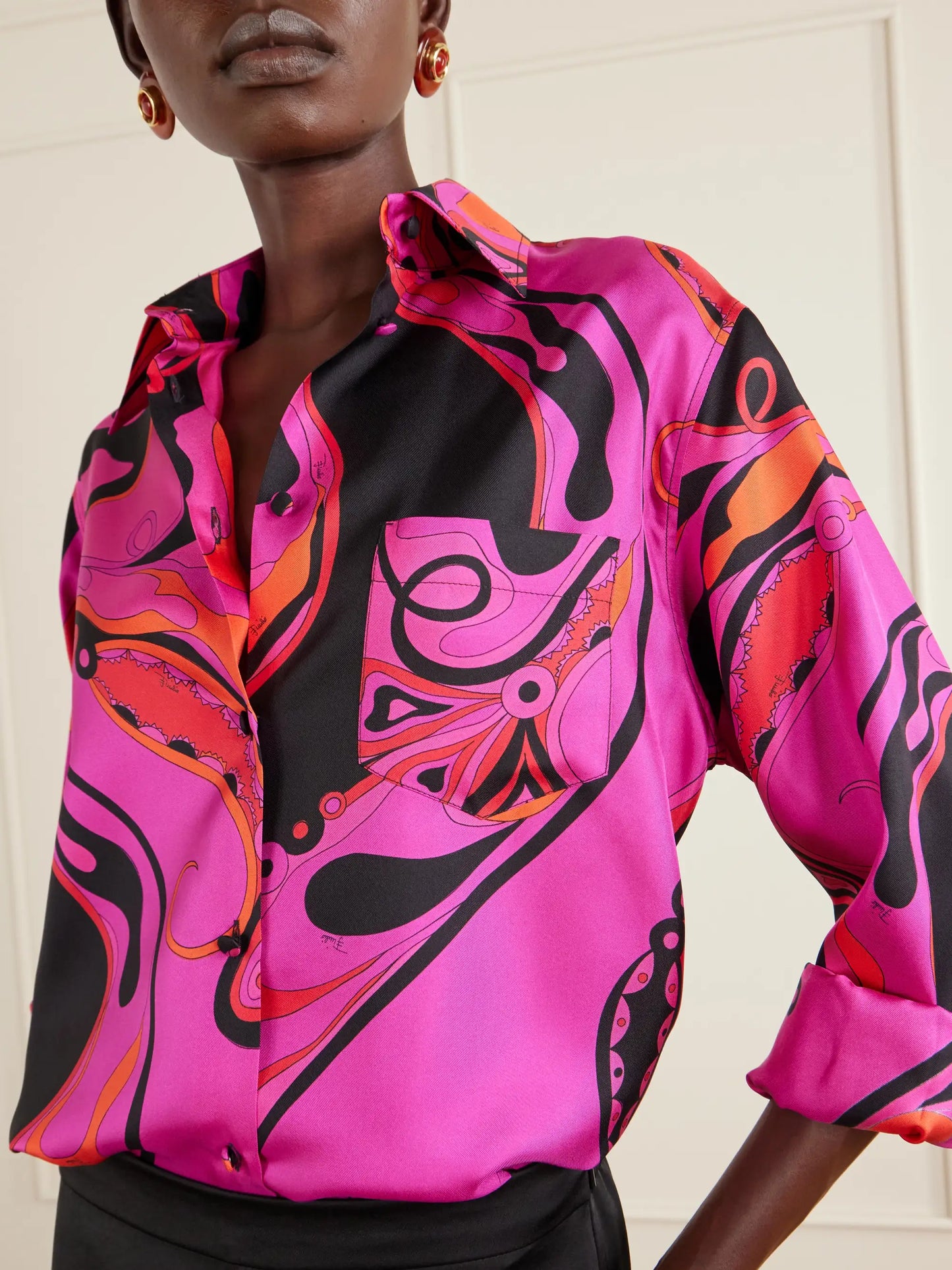 Printed Silk Twill Shirt