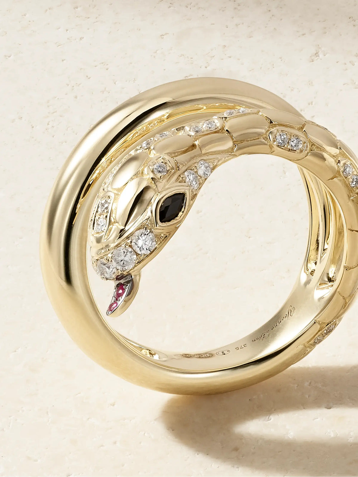 Python 9-karat Gold Multi-stone Ring