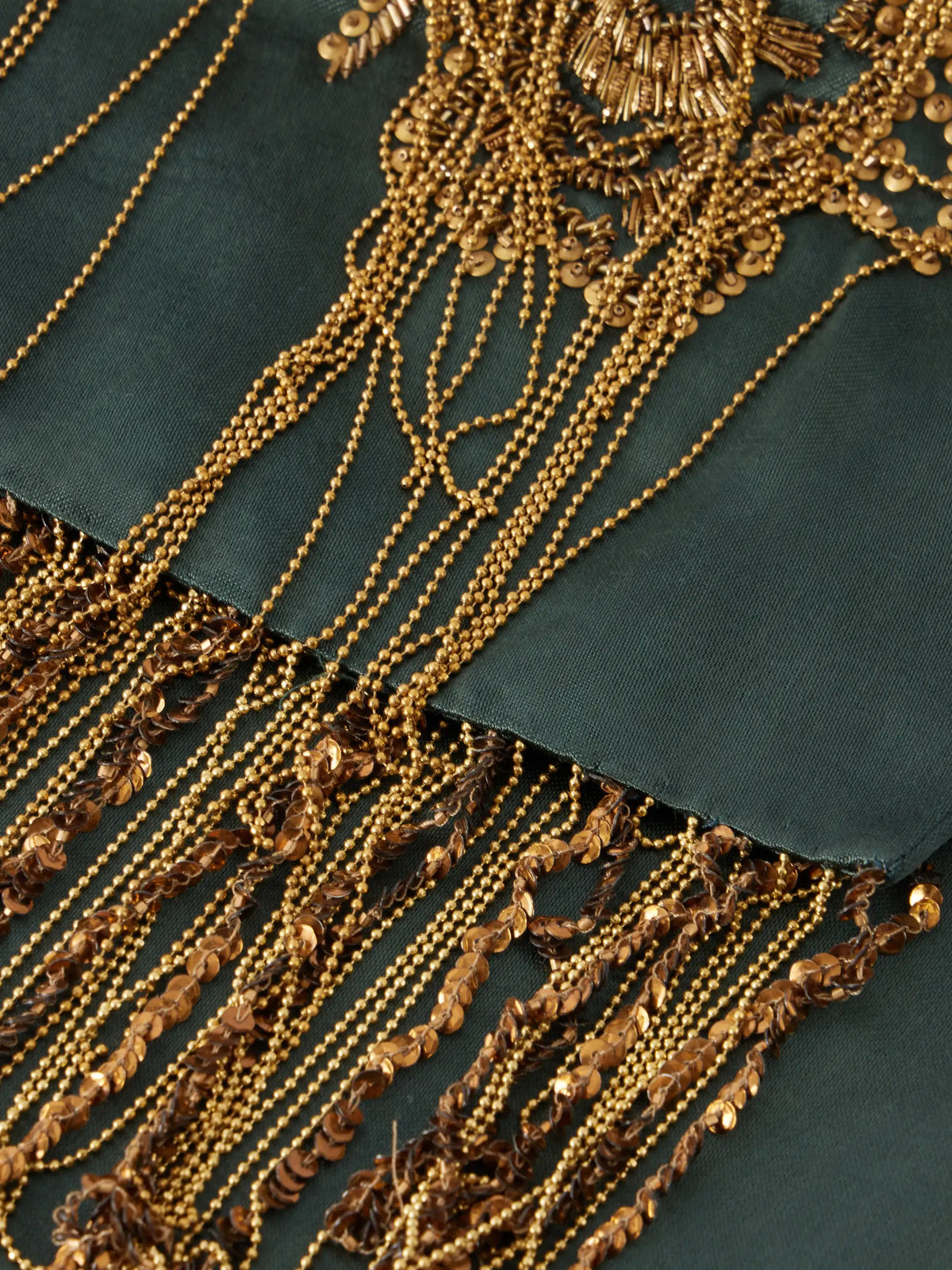 Dries Van Noten Fringed Bead-embellished Silk Scarf