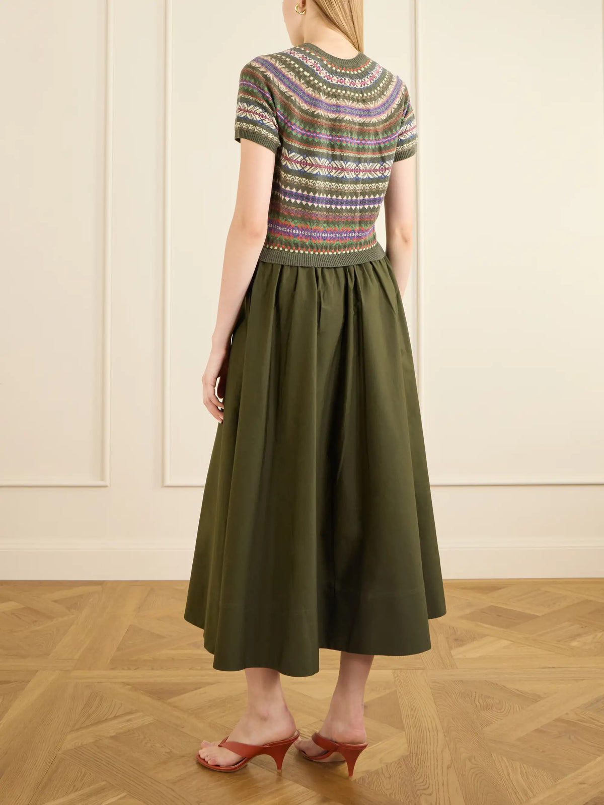 Polo Ralph Lauren Striped Wool, Cotton And Cashmere-blend Midi Dress