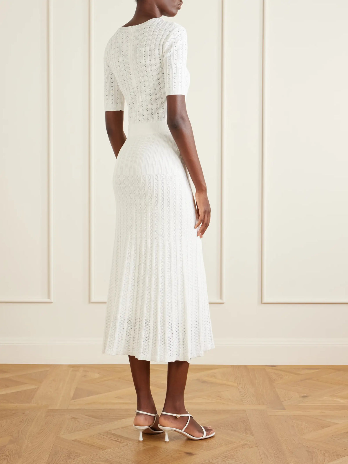 Rebecca Vallance Embellished Crochet-knit Midi Dress
