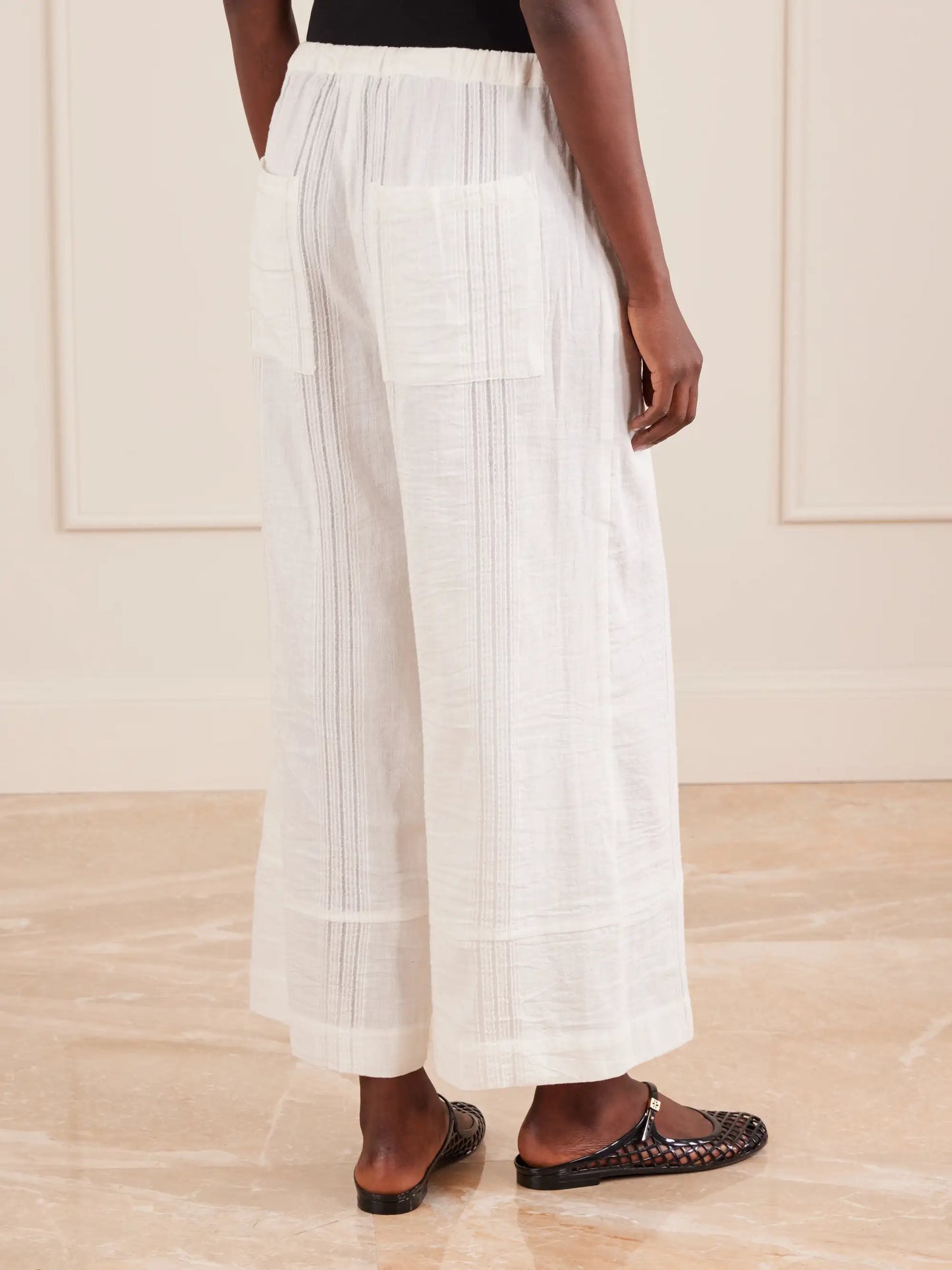 Desta Striped Cotton Wide-leg Pants