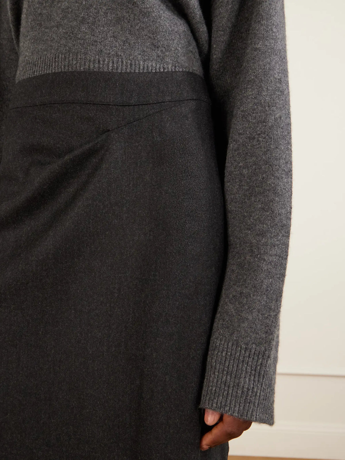 Wool Pleated Midi Skirt