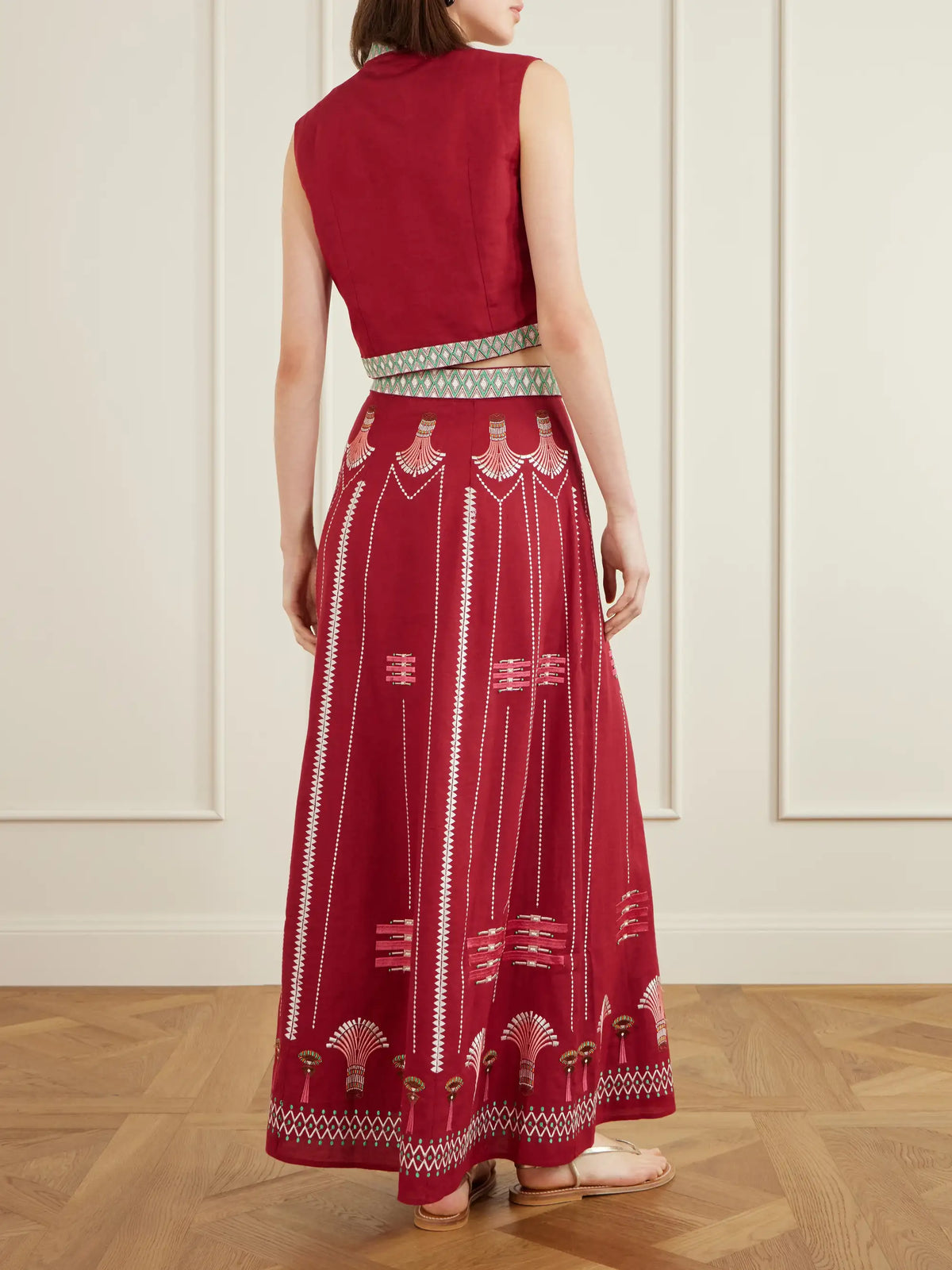 Emporio Sirenuse Embroidered Linen And Cotton-blend Blouse
