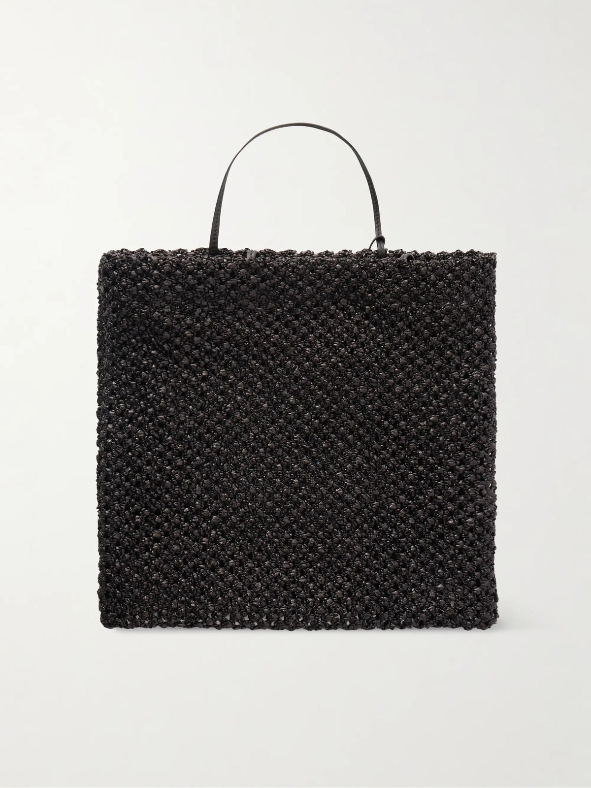 Barn Mini Leather-trimmed Woven Raffia Tote