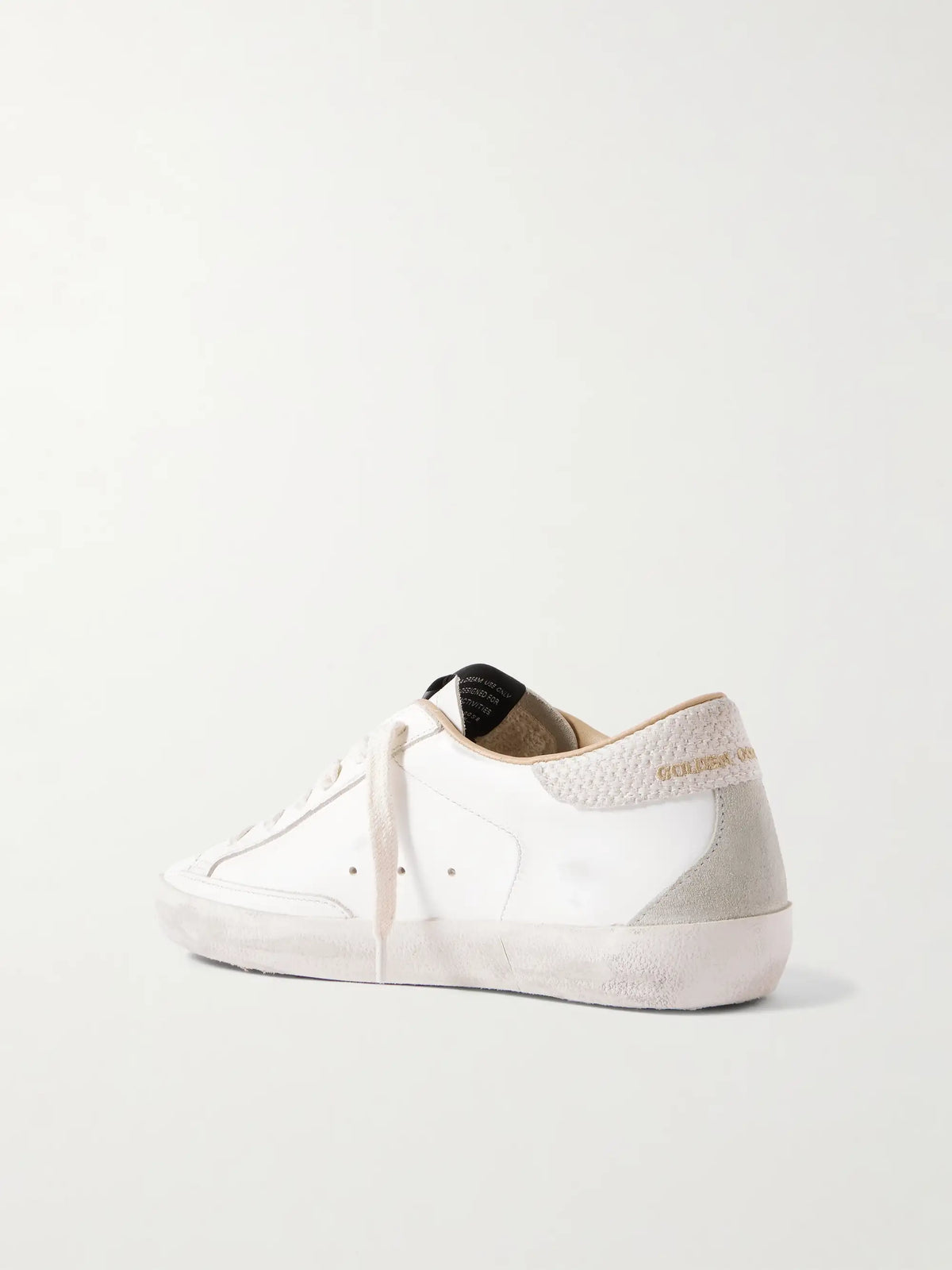 Super-star Distressed Suede-trimmed Leather Sneakers
