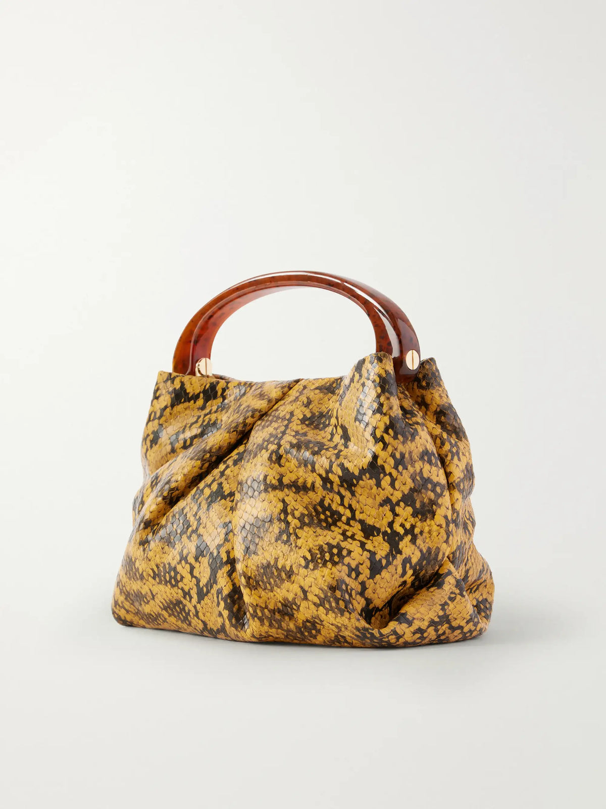 Snake-effect Leather Clutch