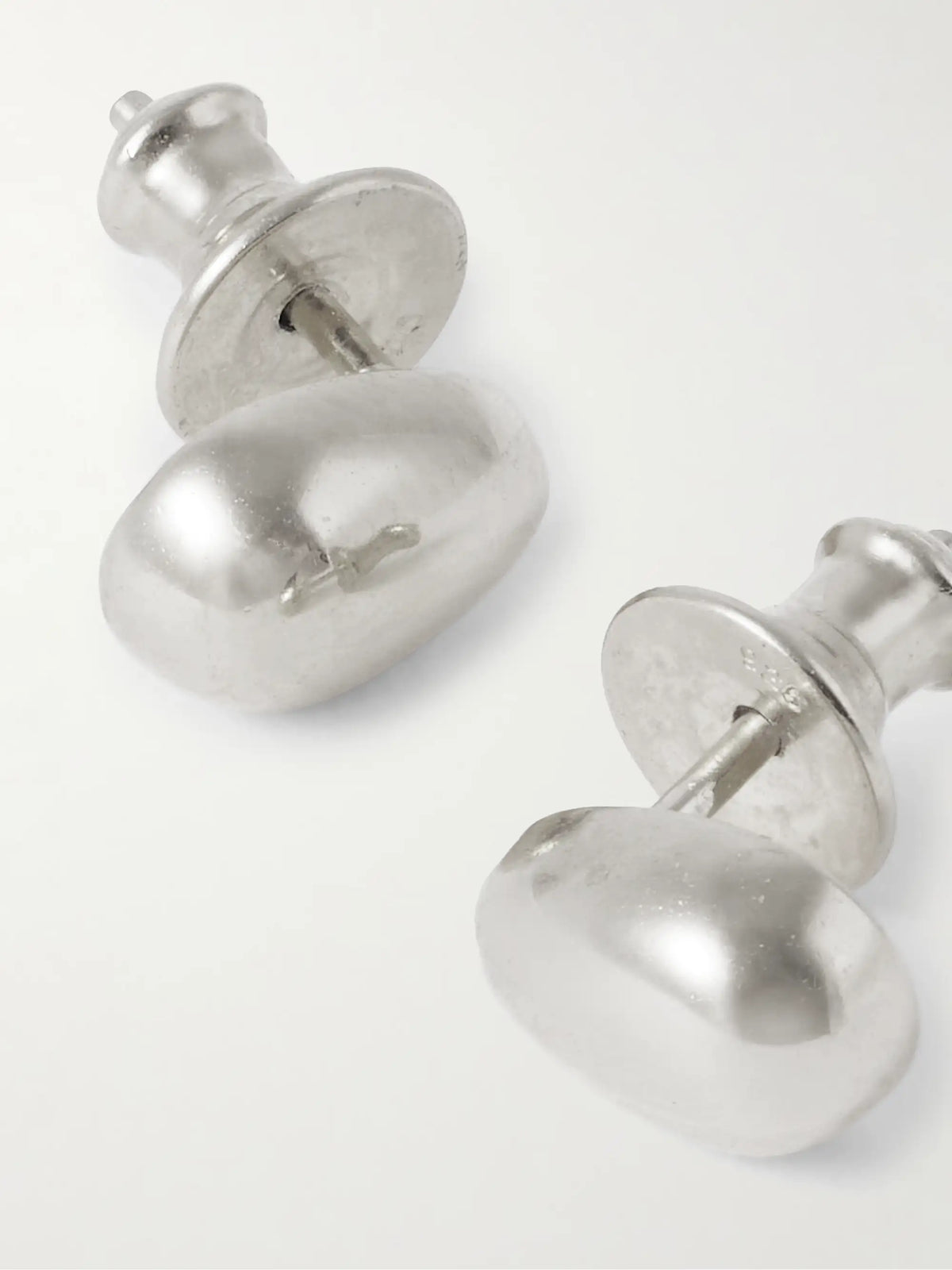 Tiny Egg Silver Earrings
