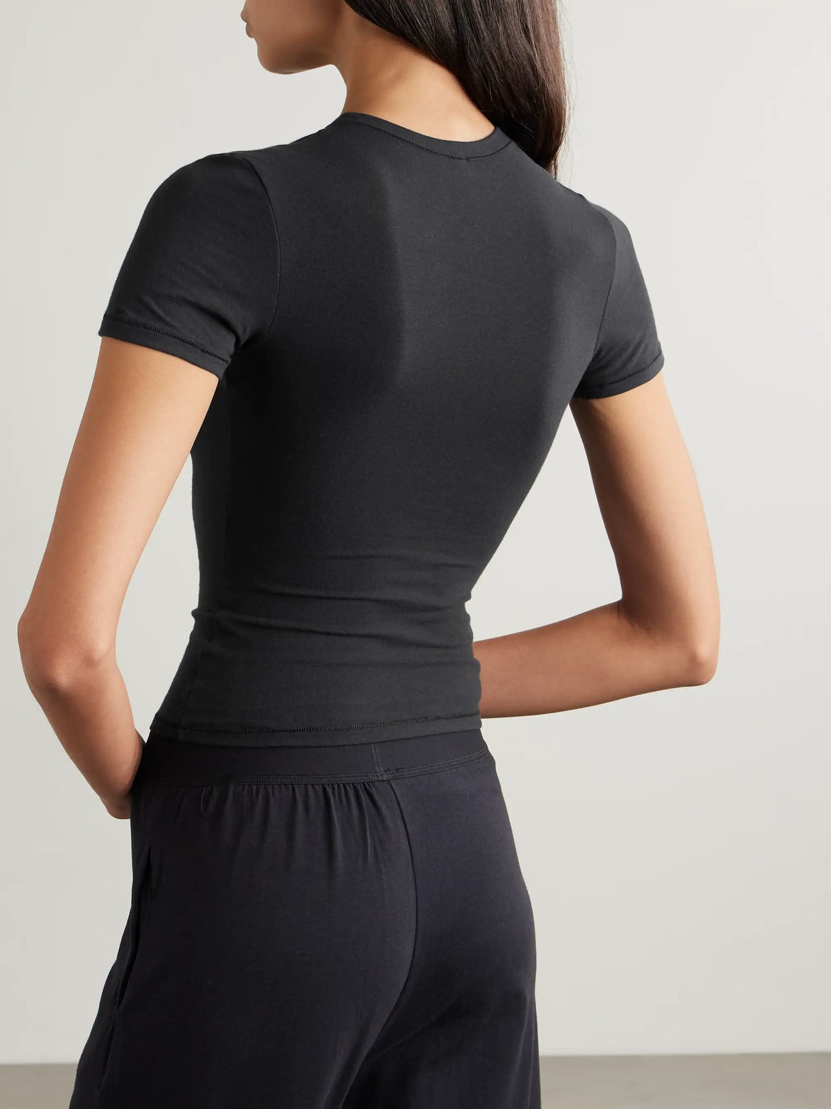 Stretch-cotton Jersey T-shirt - Soot