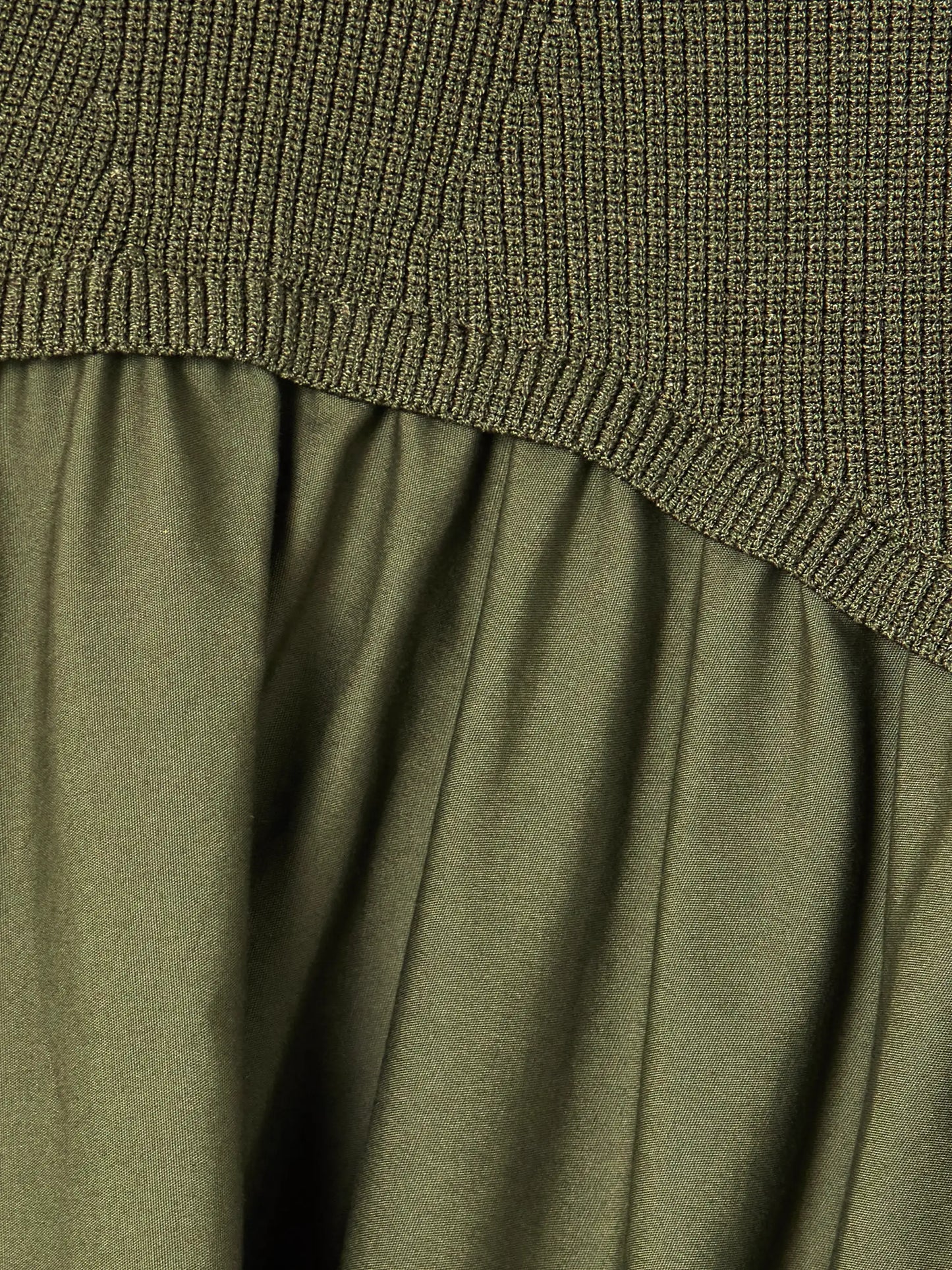 Ovie Pleated Ribbed-knit Trimmed Cotton-poplin Midi Skirt