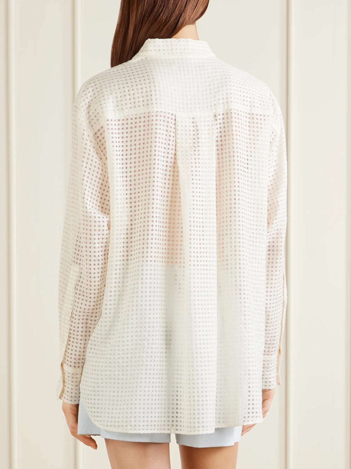 Gingham Point D'esprit Blouse