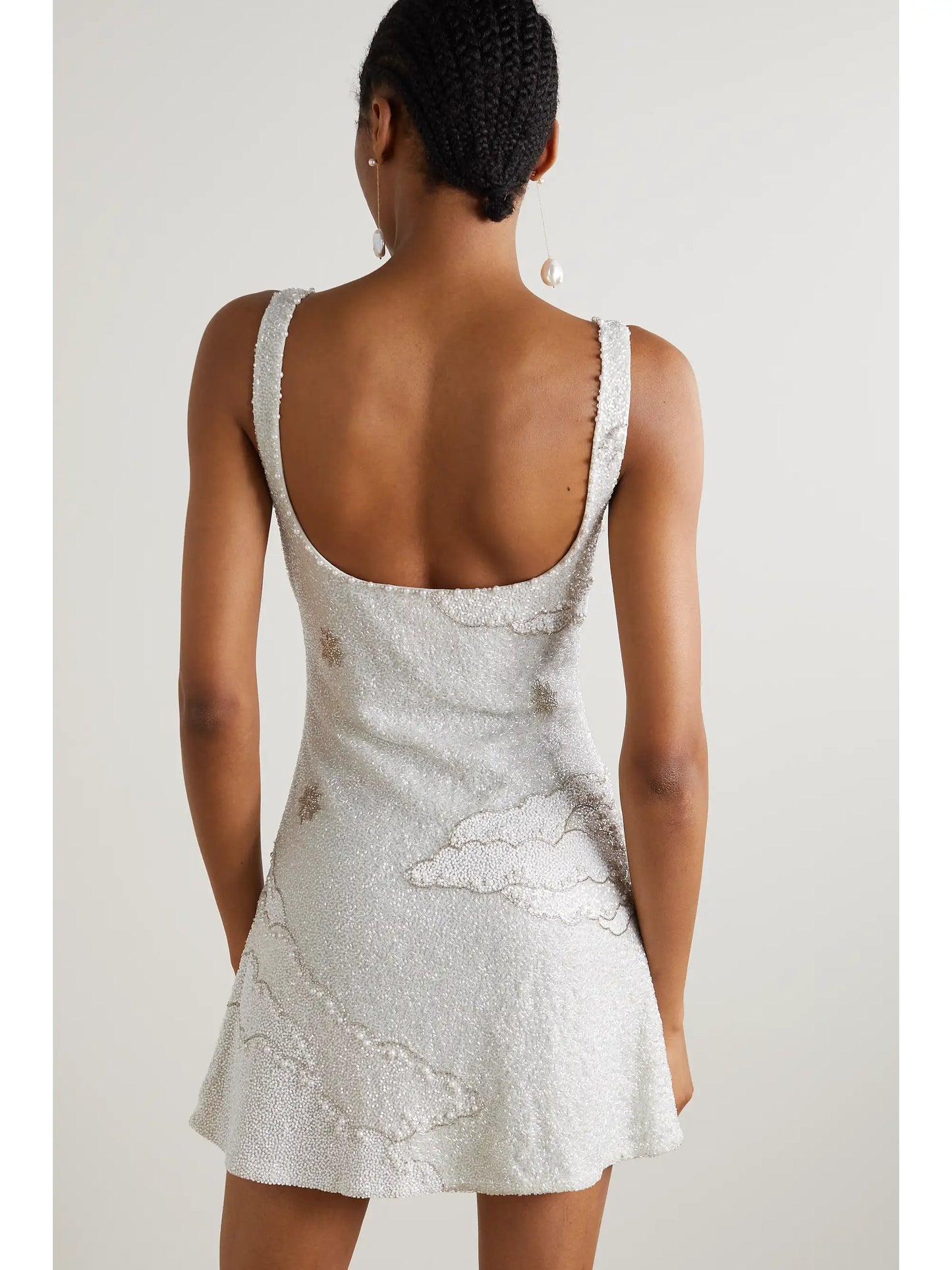 Lucina Embellished Stretch-mesh Mini Dress