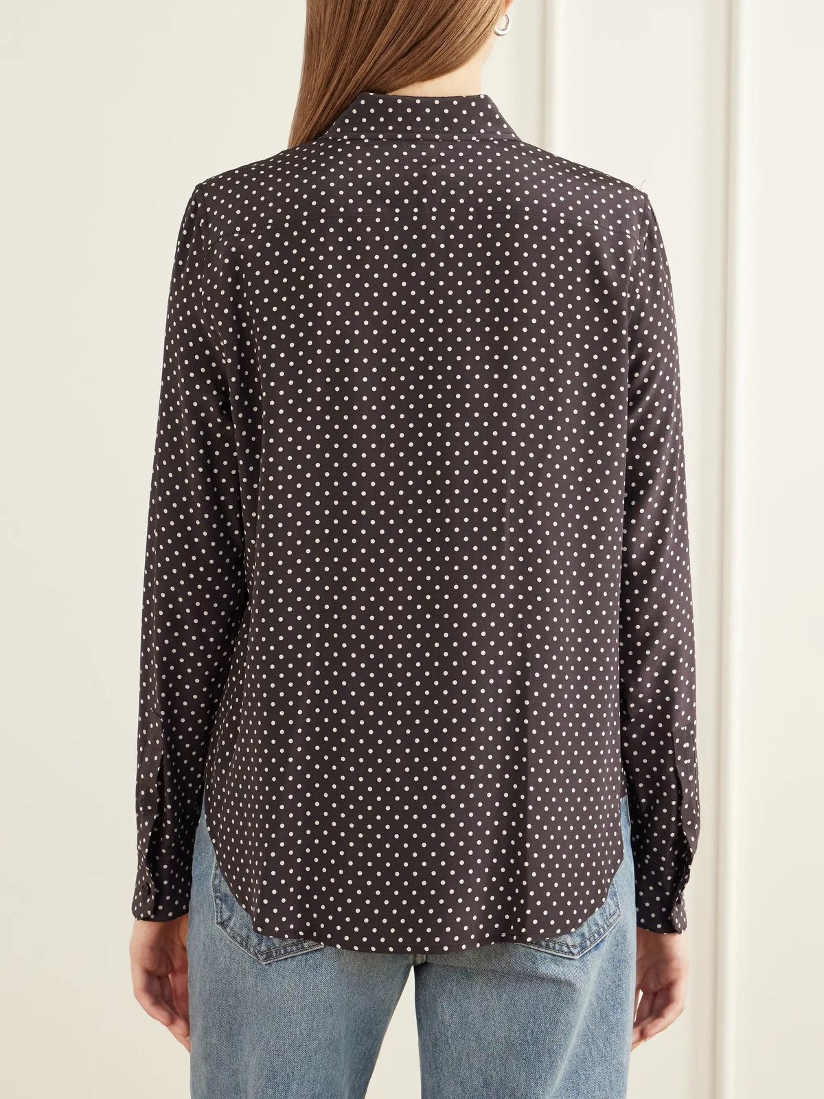 Nili Lotan Gaia Polk-dot Silk-crepe De Chine Shirt