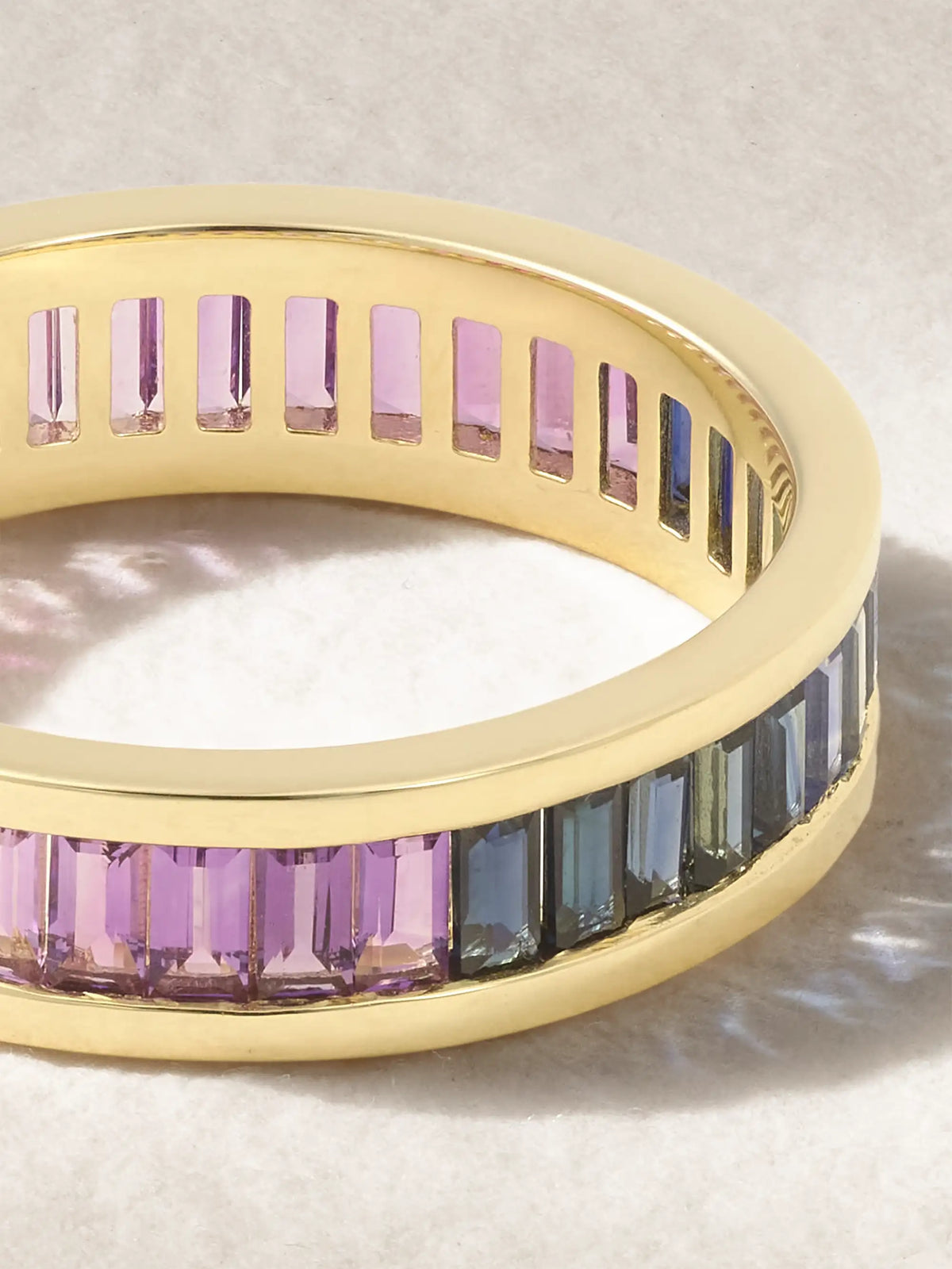 14-karat Gold, Sapphire And Amethyst Eternity Ring