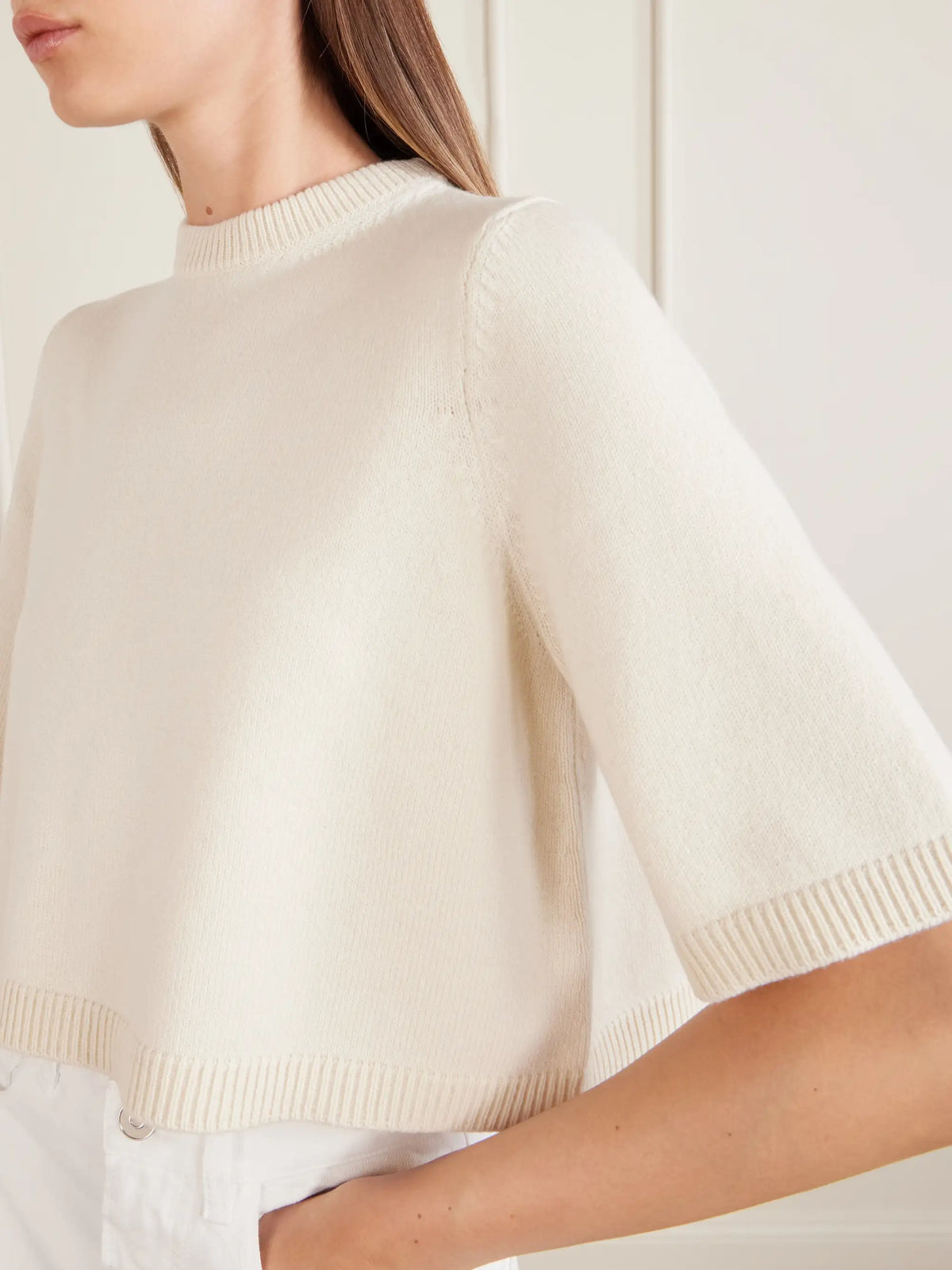 Cropped Cashmere-blend Sweater