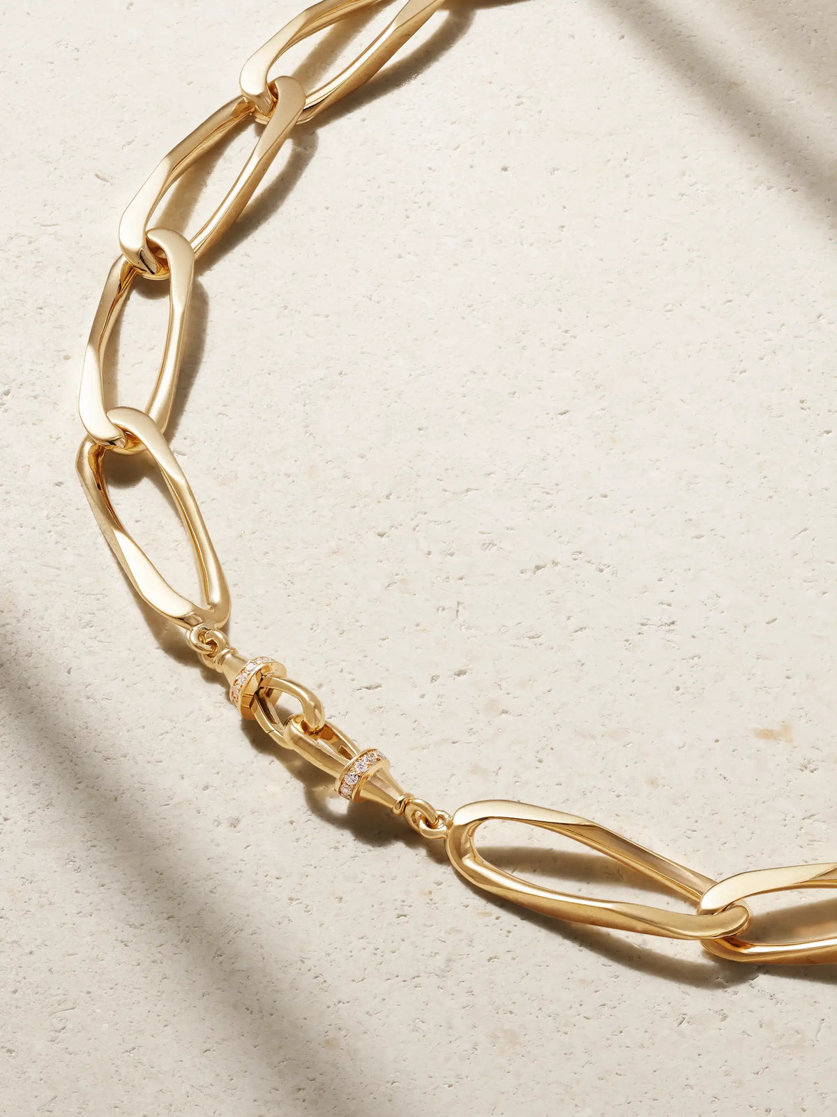 Gourmette 18-karat Gold Diamond Necklace