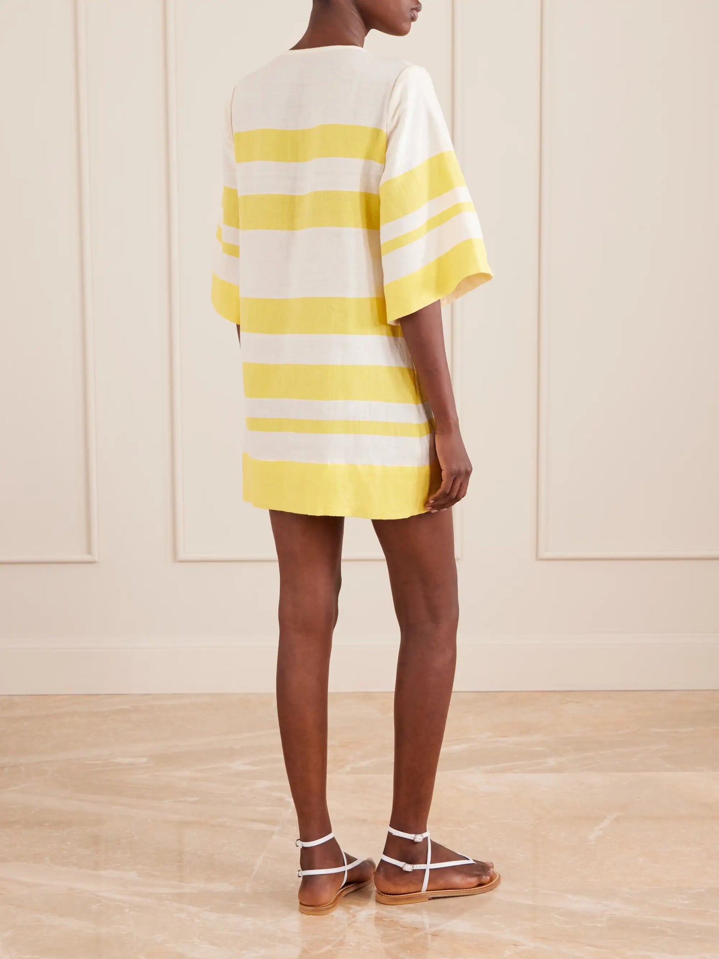 Belkis Striped Cotton Kaftan