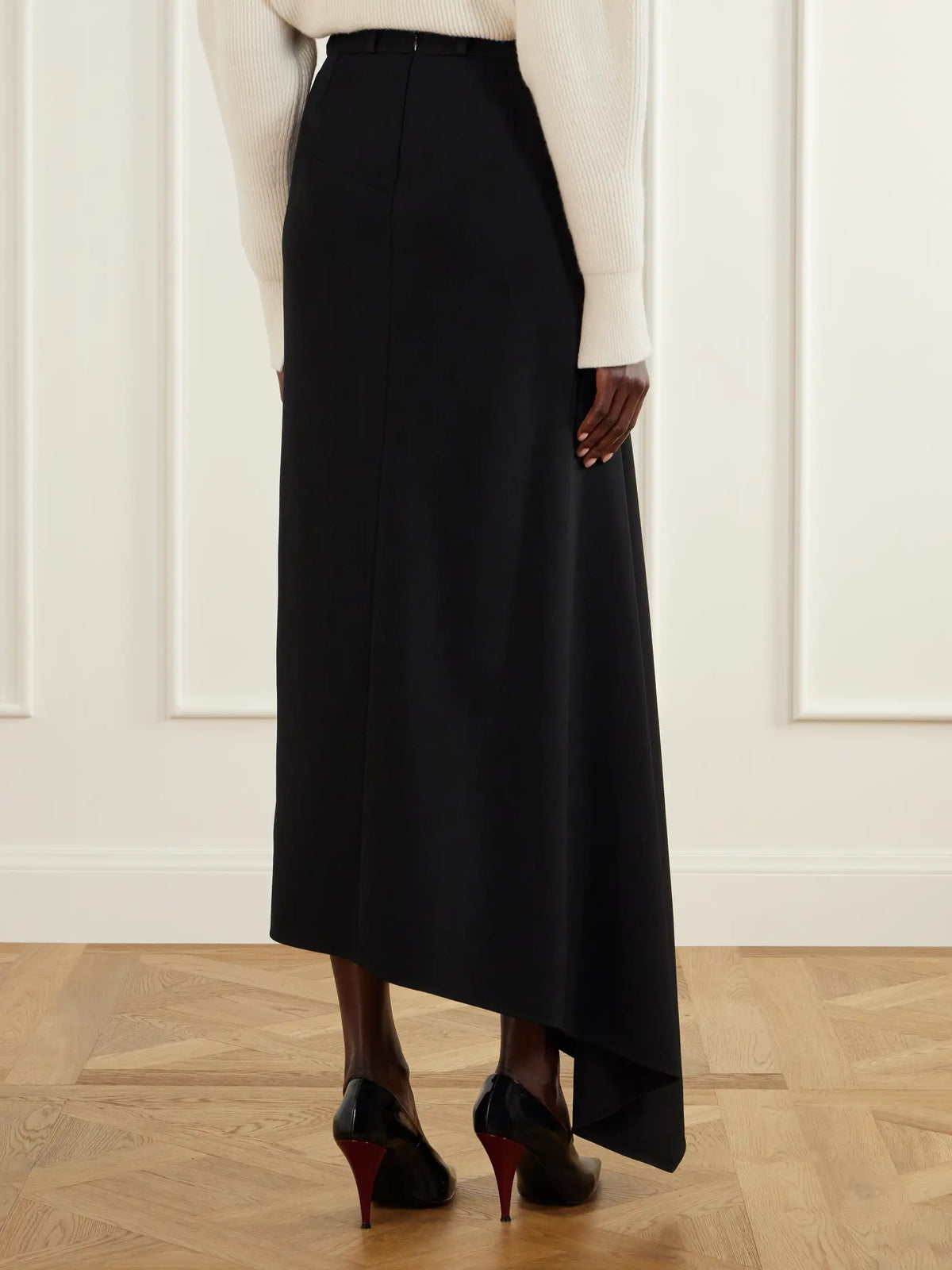 Givenchy Asymmetric Wool Midi Skirt
