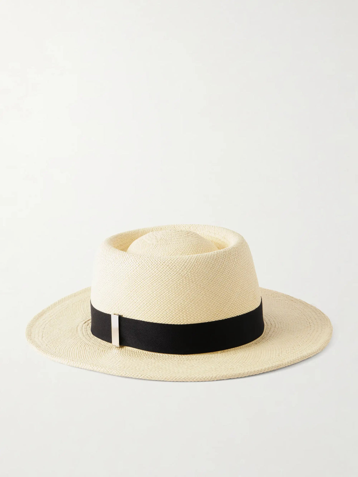 Sophia Cotton-trimmed Woven Straw Fedora