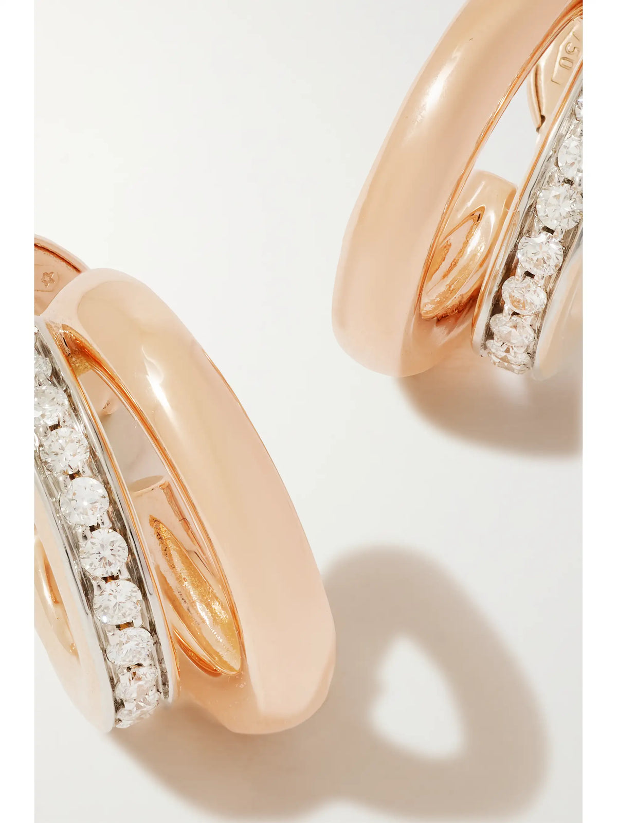 Together 18-karat Rose Gold Diamond Hoop Earrings