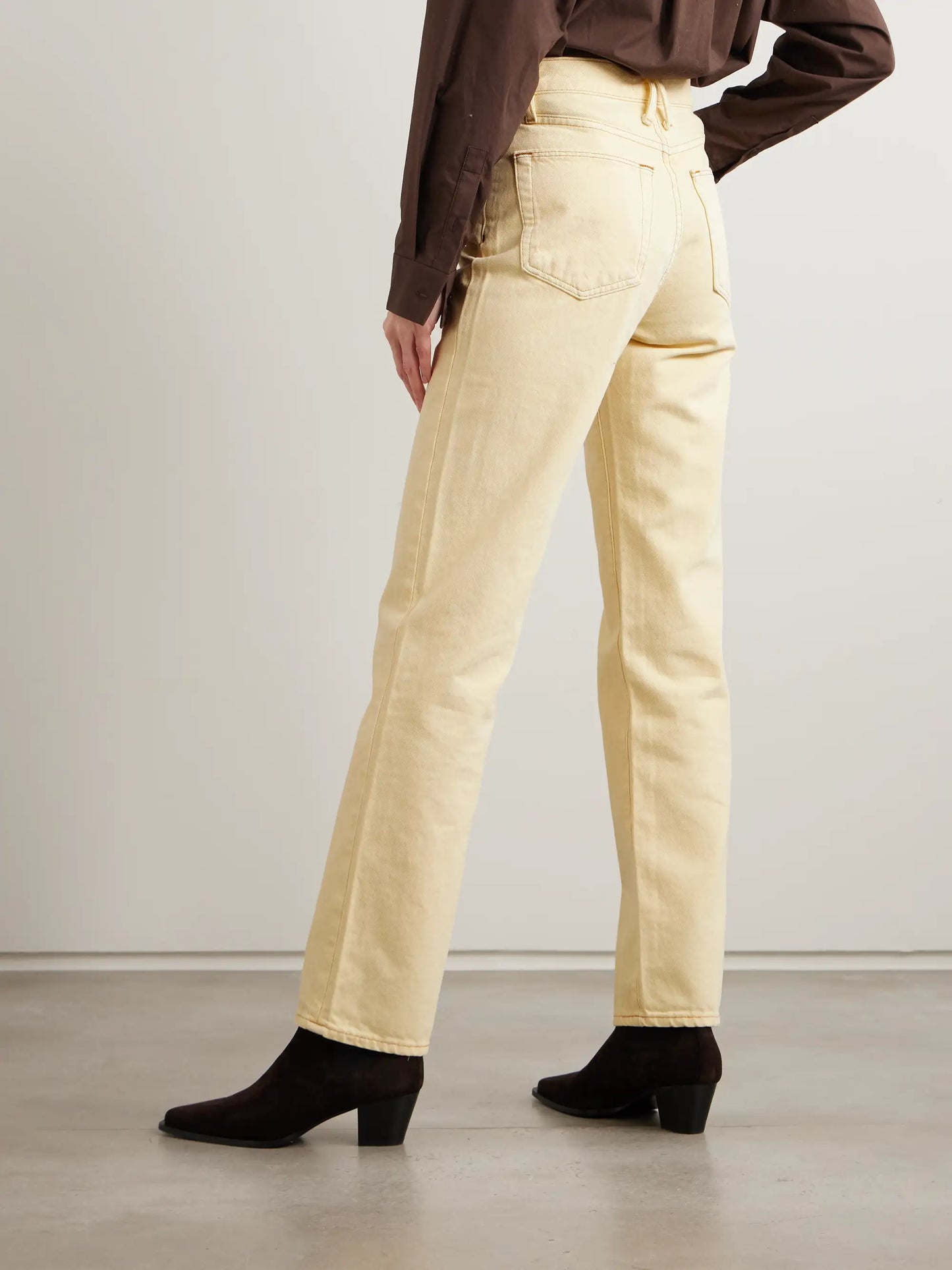 London Cropped High-rise Straight-leg Jeans