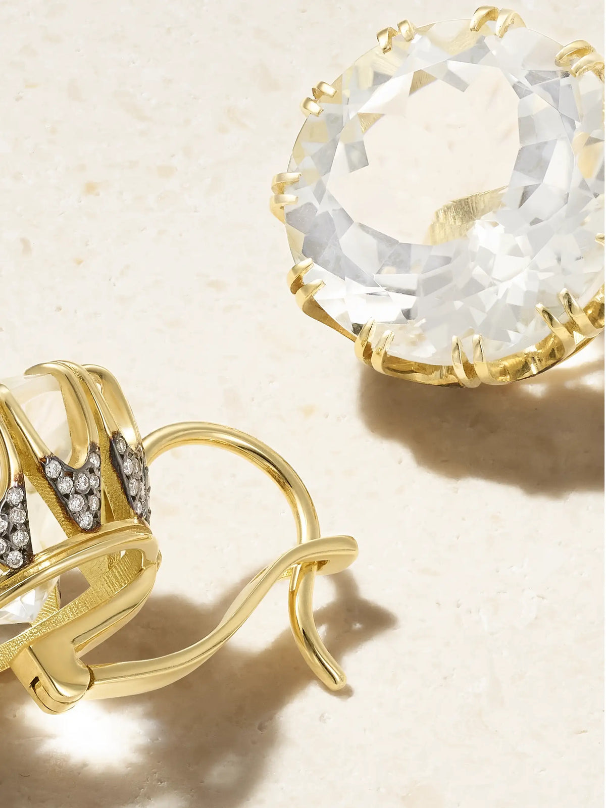 18-karat Gold, Diamond And Topaz Earrings