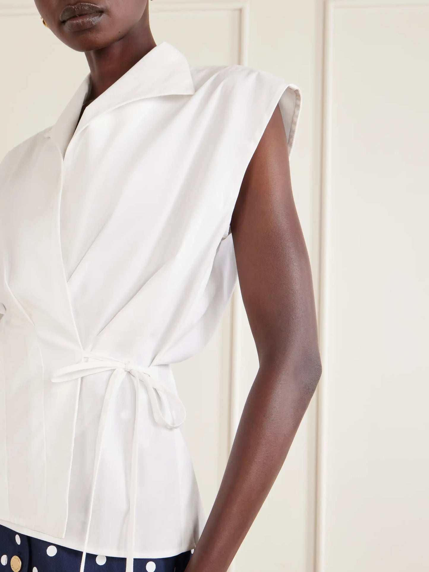 Wrap Cotton-blend Shirt