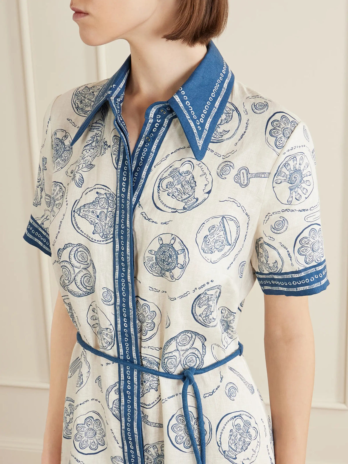 Lucky Printed Linen Maxi Dress