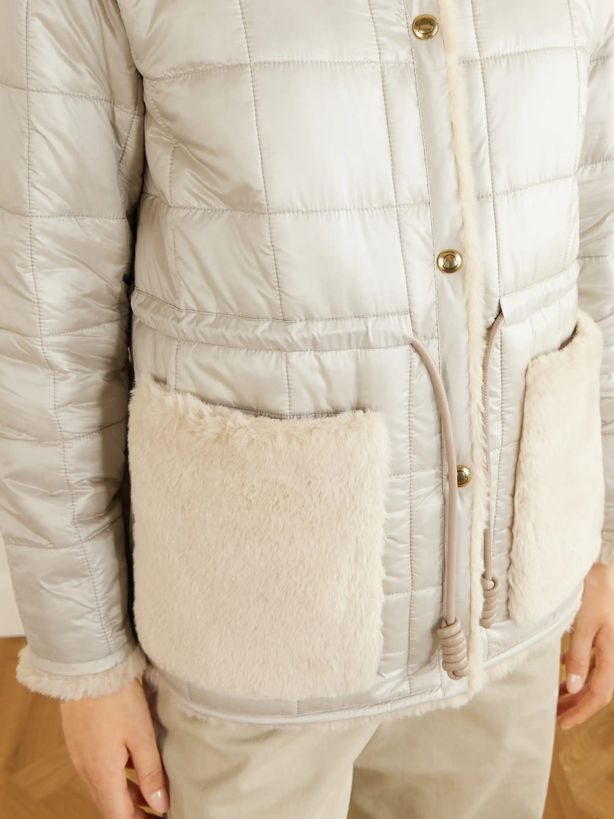 Tipule Plush And Leather-trimmed Shell Jacket