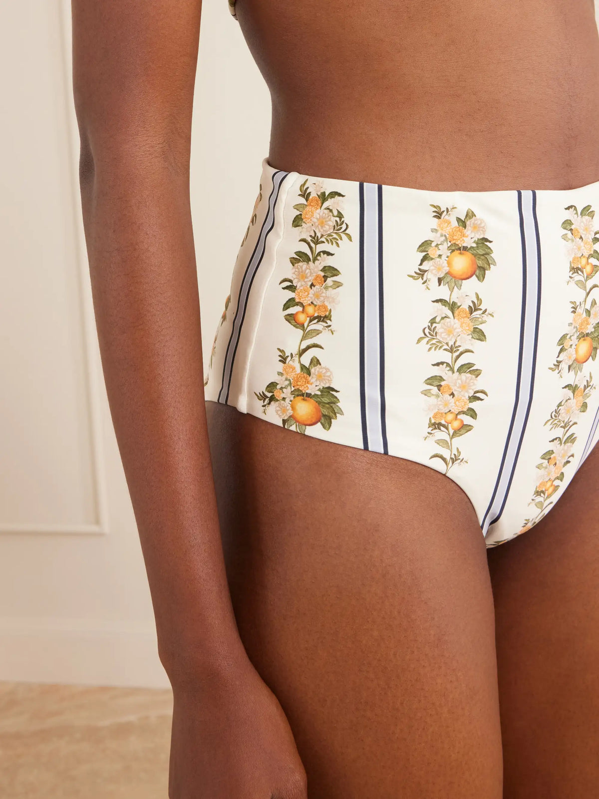 Magenta Valle Printed Stretch Recycled Bikini Briefs