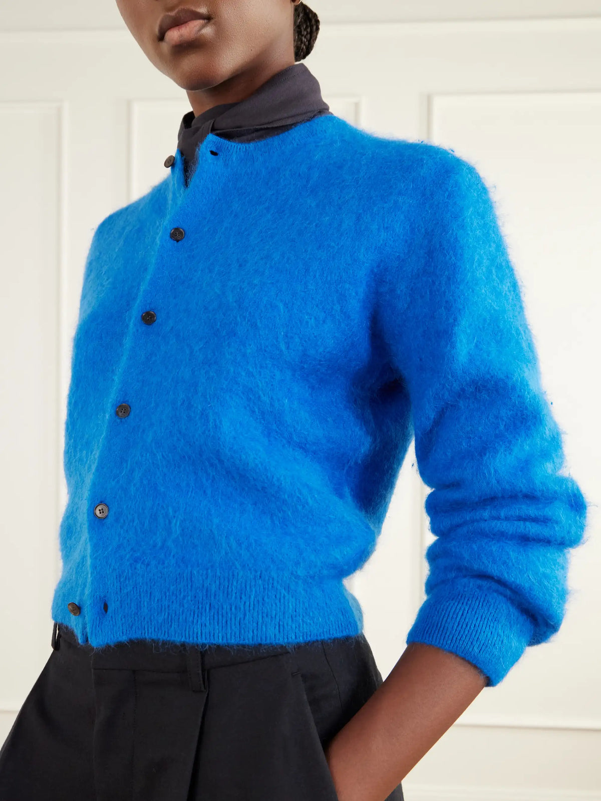 Auralee Garment-dyed Alpaca Cardigan