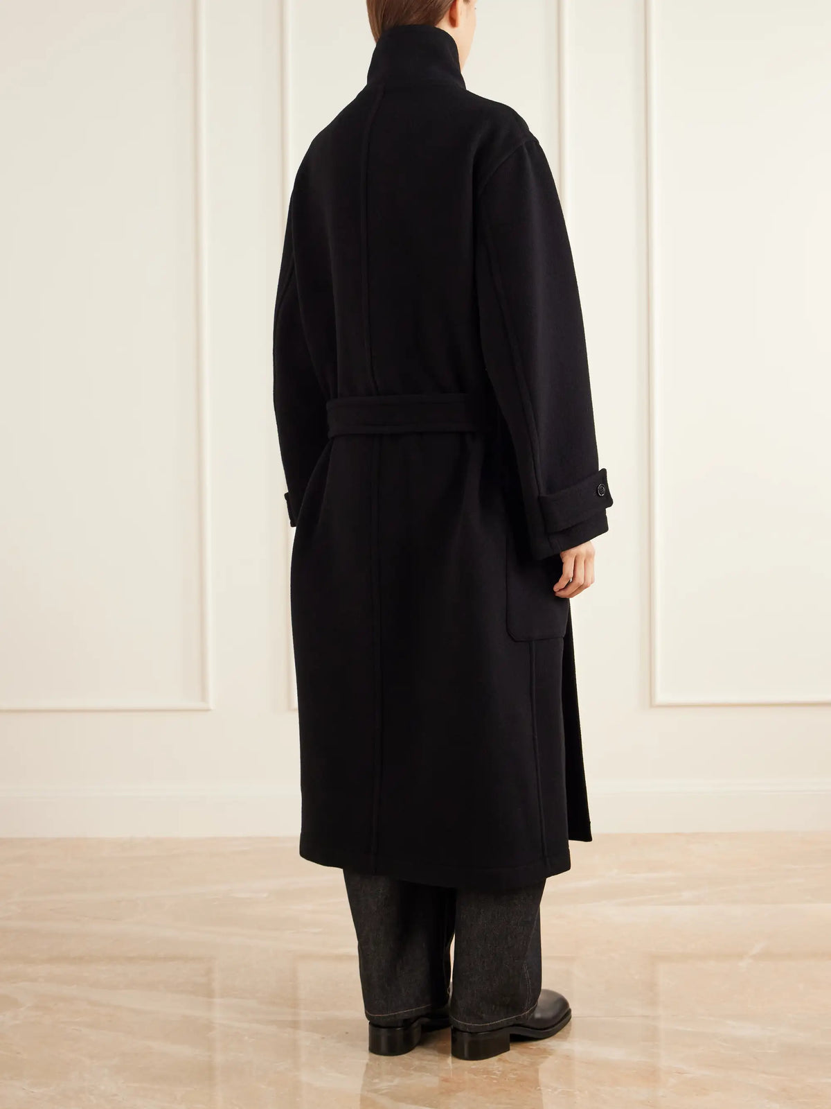 LEMAIRE Belted Double-breasted Wool-felt Coat