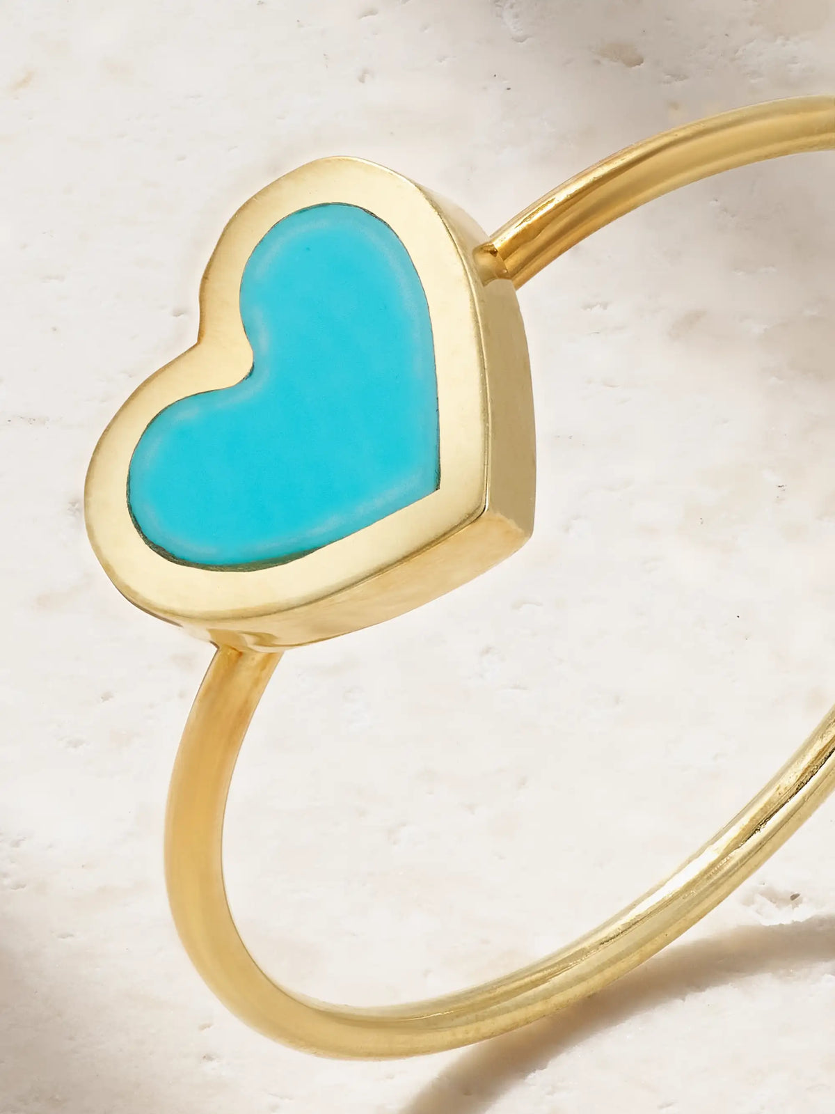 Heart 18-karat Gold Turquoise Ring