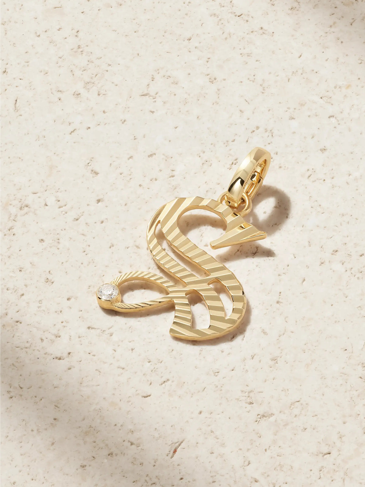 Initials & Numbers Medium 18-karat Gold Diamond Pendant