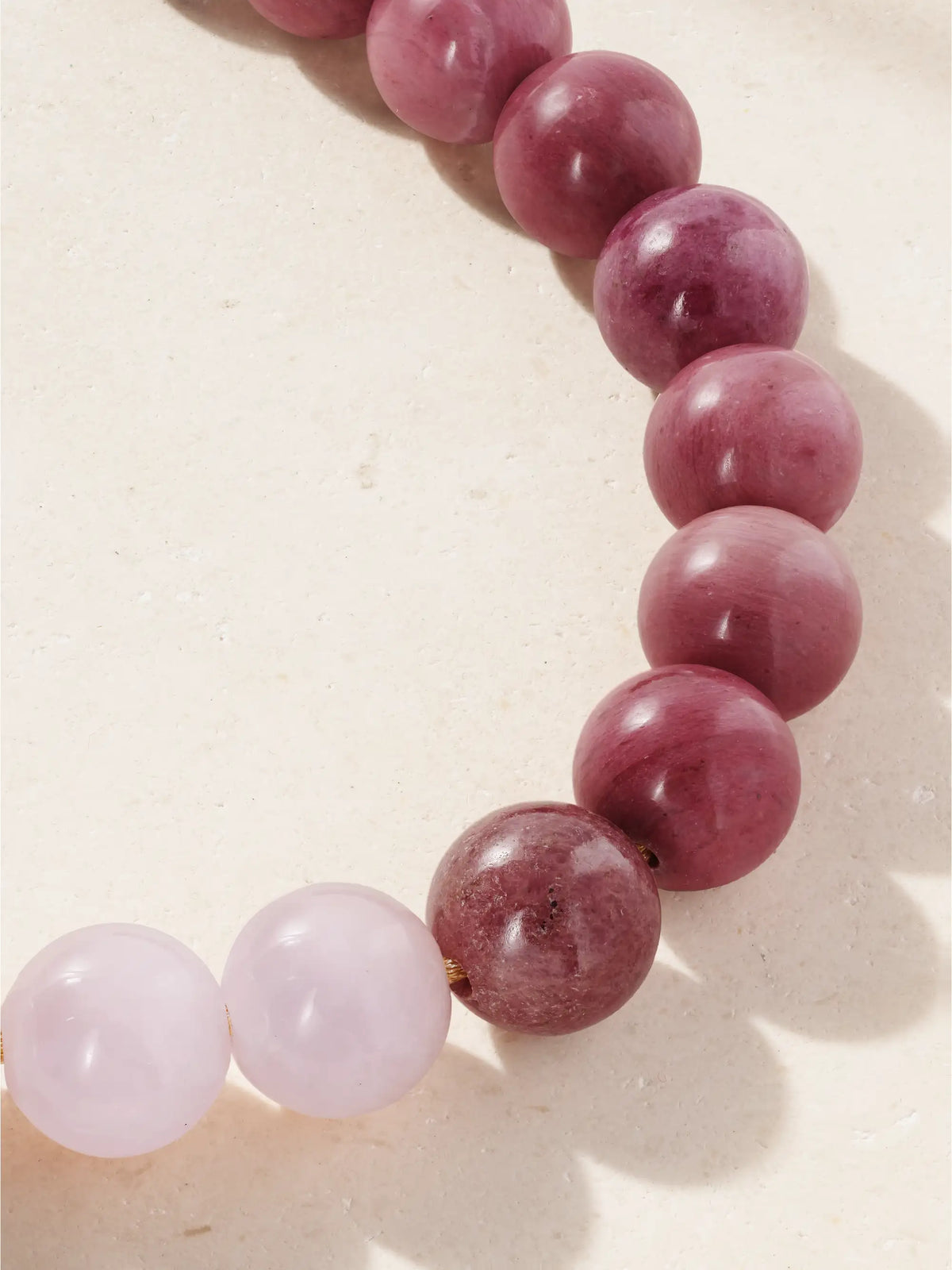 Bowery Downtown 18-karat Gold, Rhodonite, Quartz And Lurex Necklace