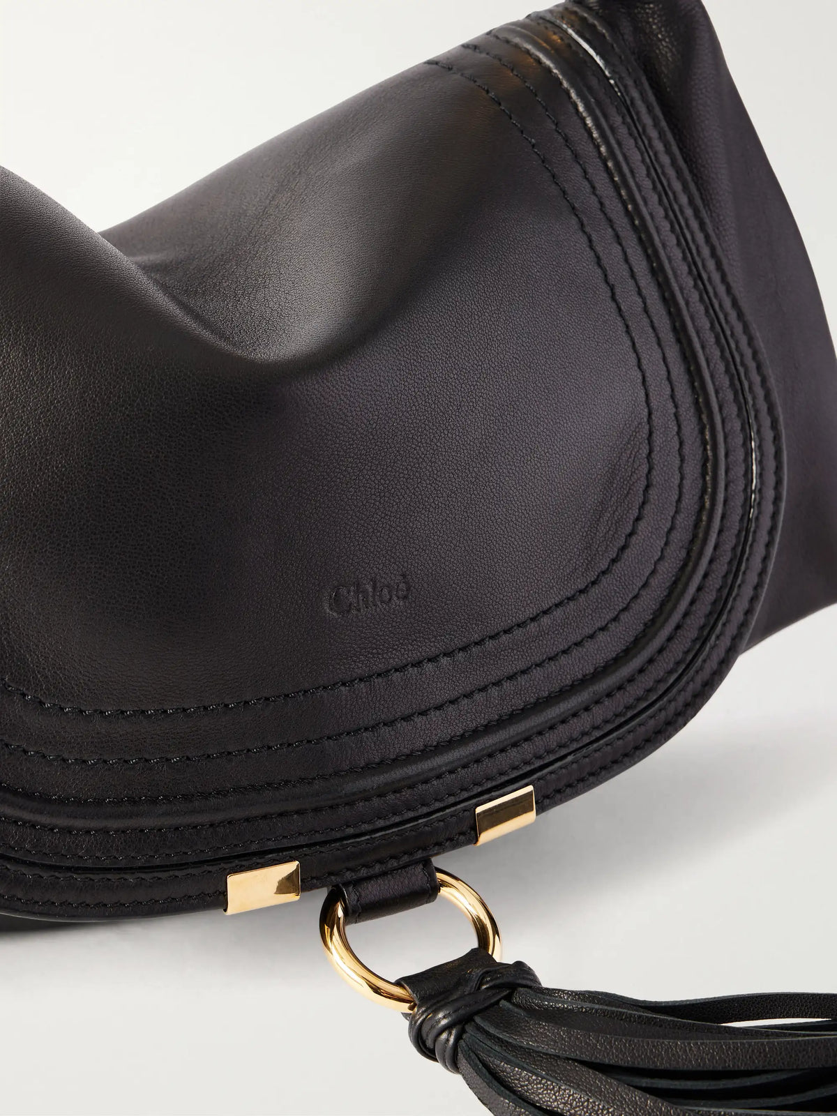 Chloé Marcie Foulard Fringe-trimmed Full-grain Leather Shoulder Bag