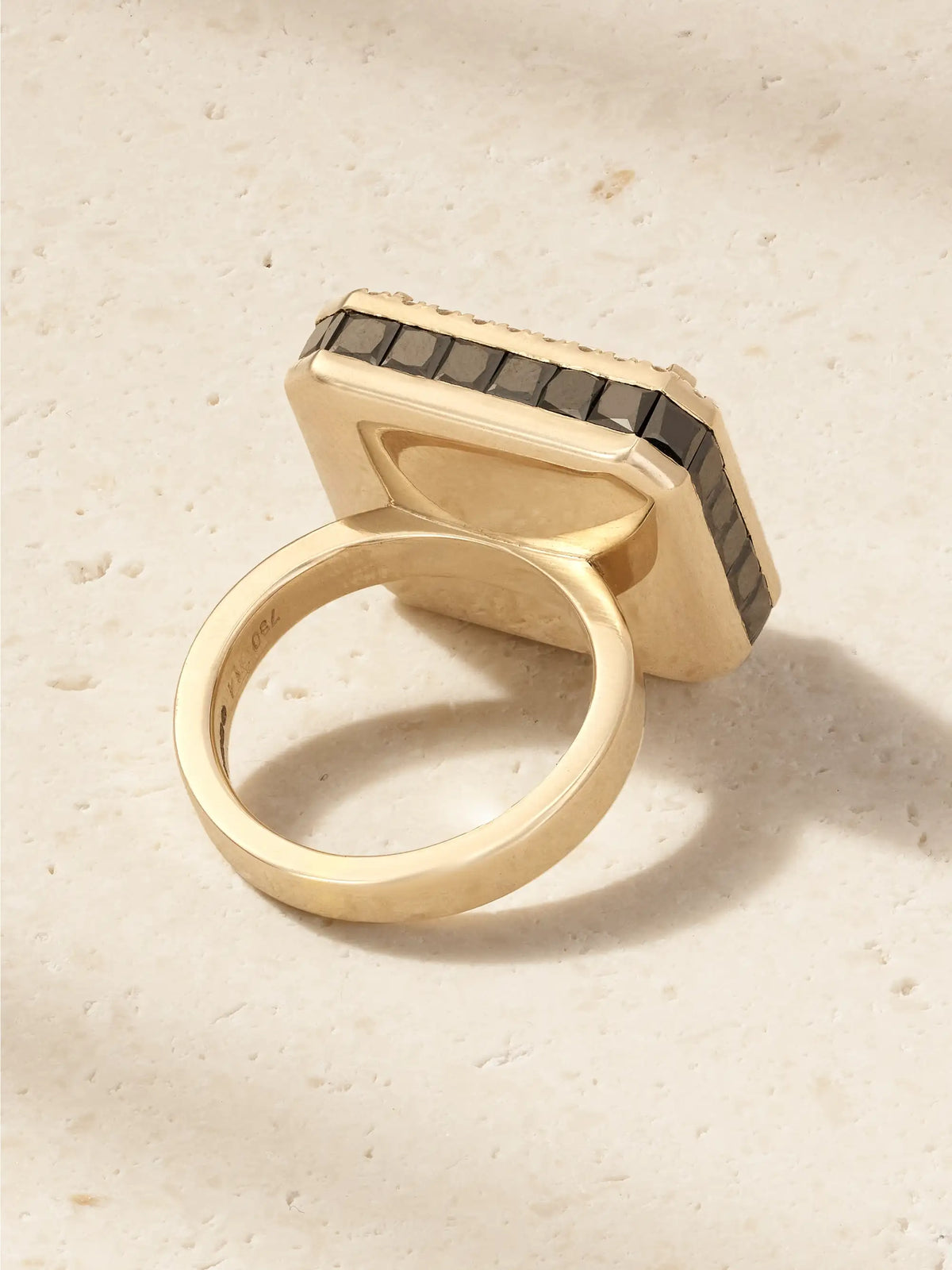 Atlantis 18-karat White Gold, Aquamarine, Blackened And White Diamond Ring