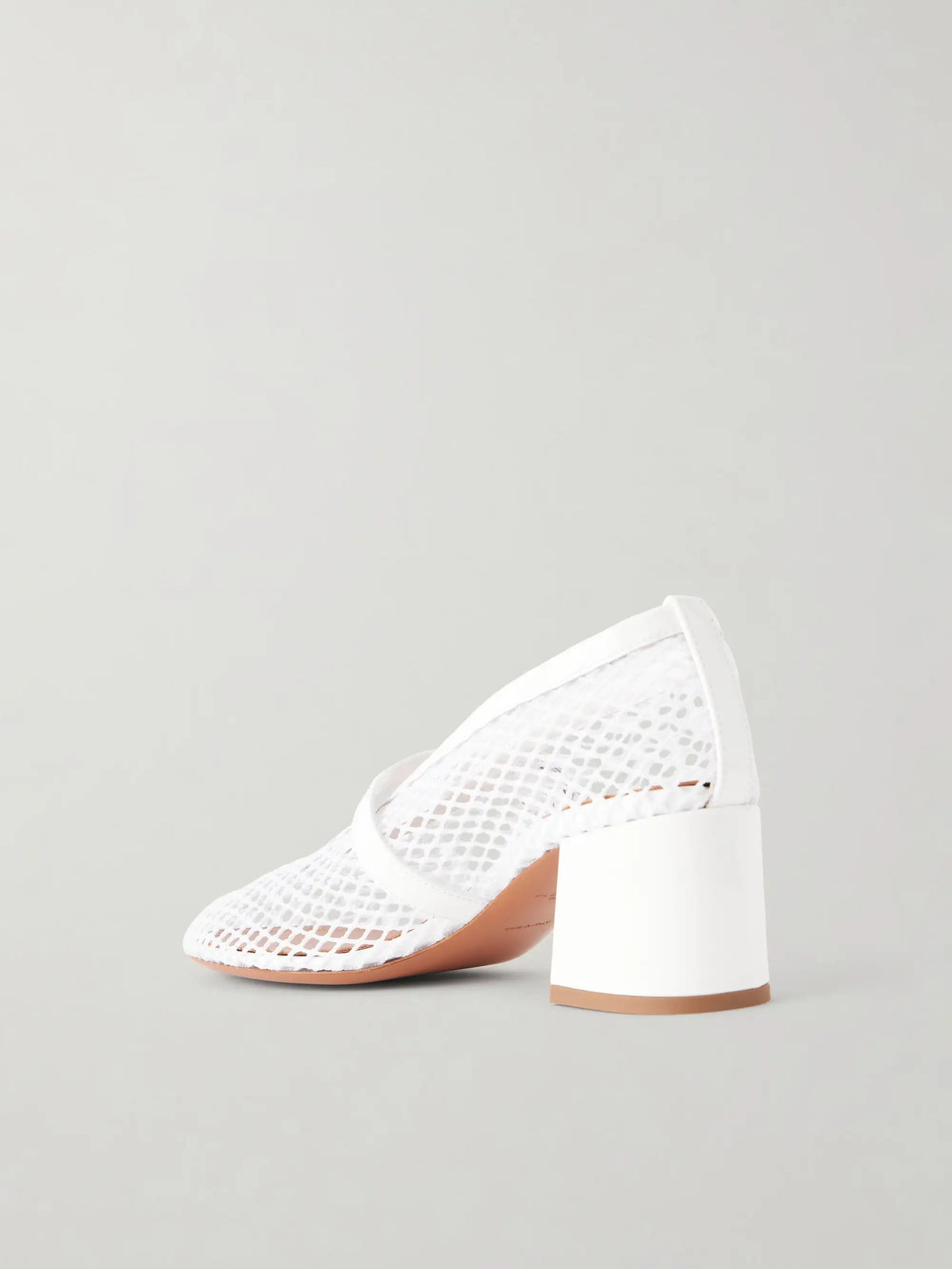 55 Leather-trimmed Mesh Pumps